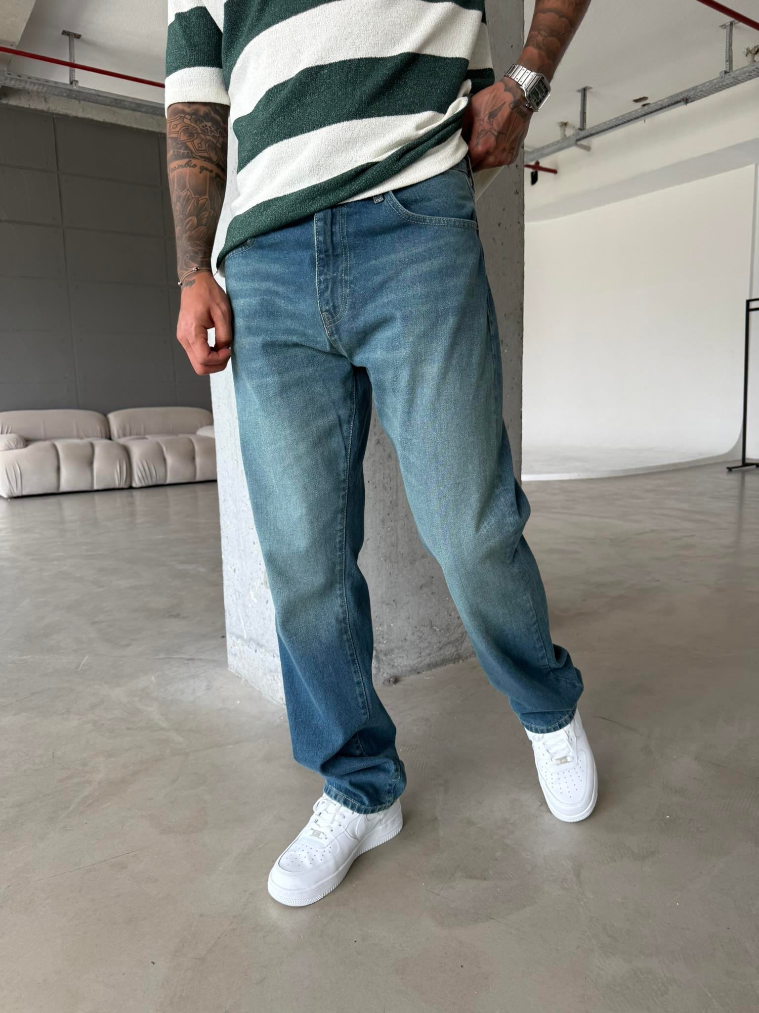 Erkek Yıkamalı Basic Baggy - Yeşil