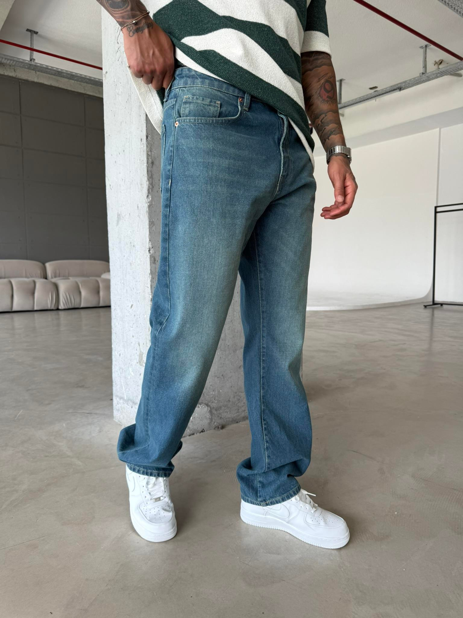 Erkek Yıkamalı Basic Baggy - Yeşil