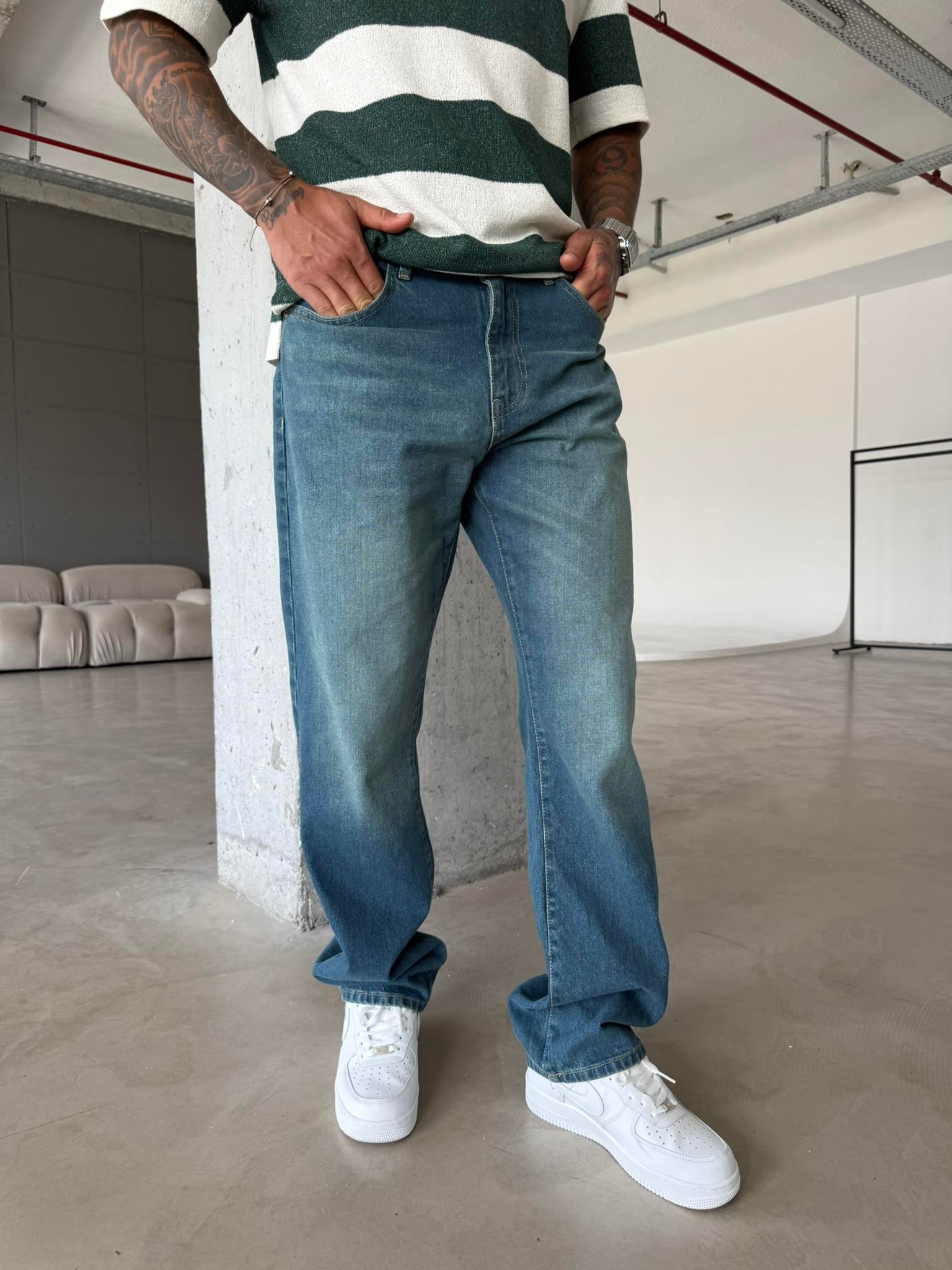 Erkek Yıkamalı Basic Baggy - Yeşil