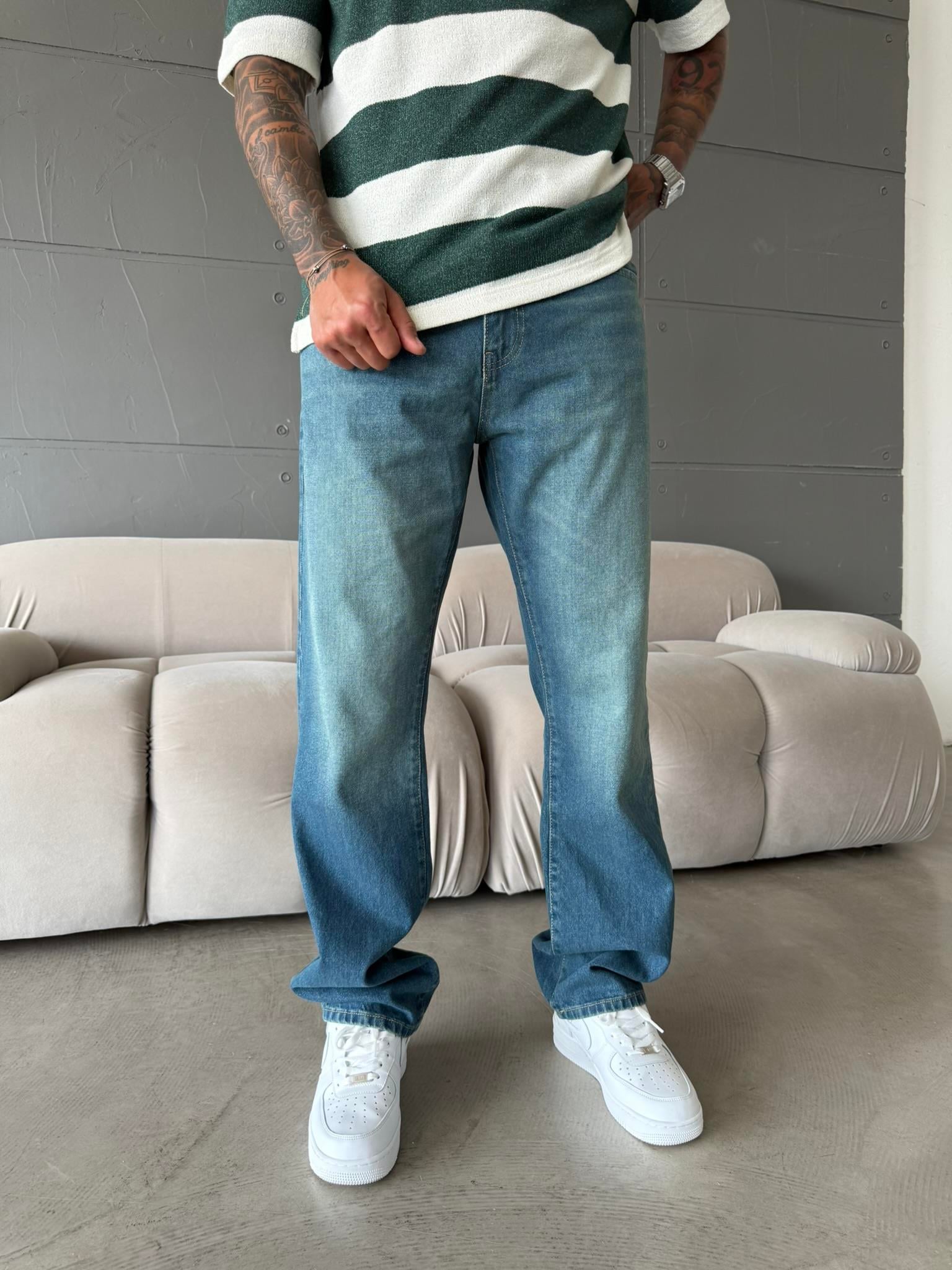 Erkek Yıkamalı Basic Baggy - Yeşil