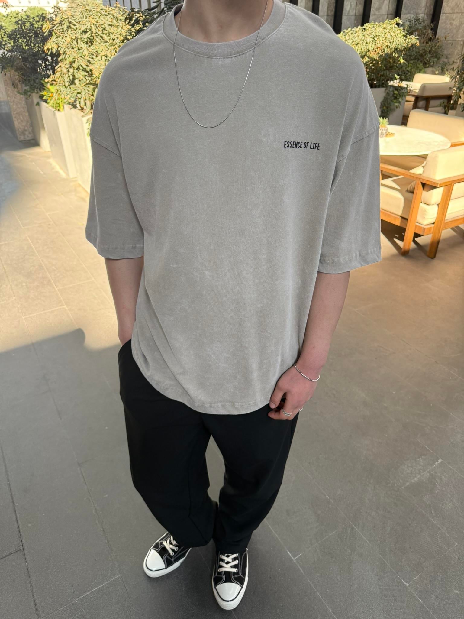 Essence Of Life Basic T-Shirt - Taş