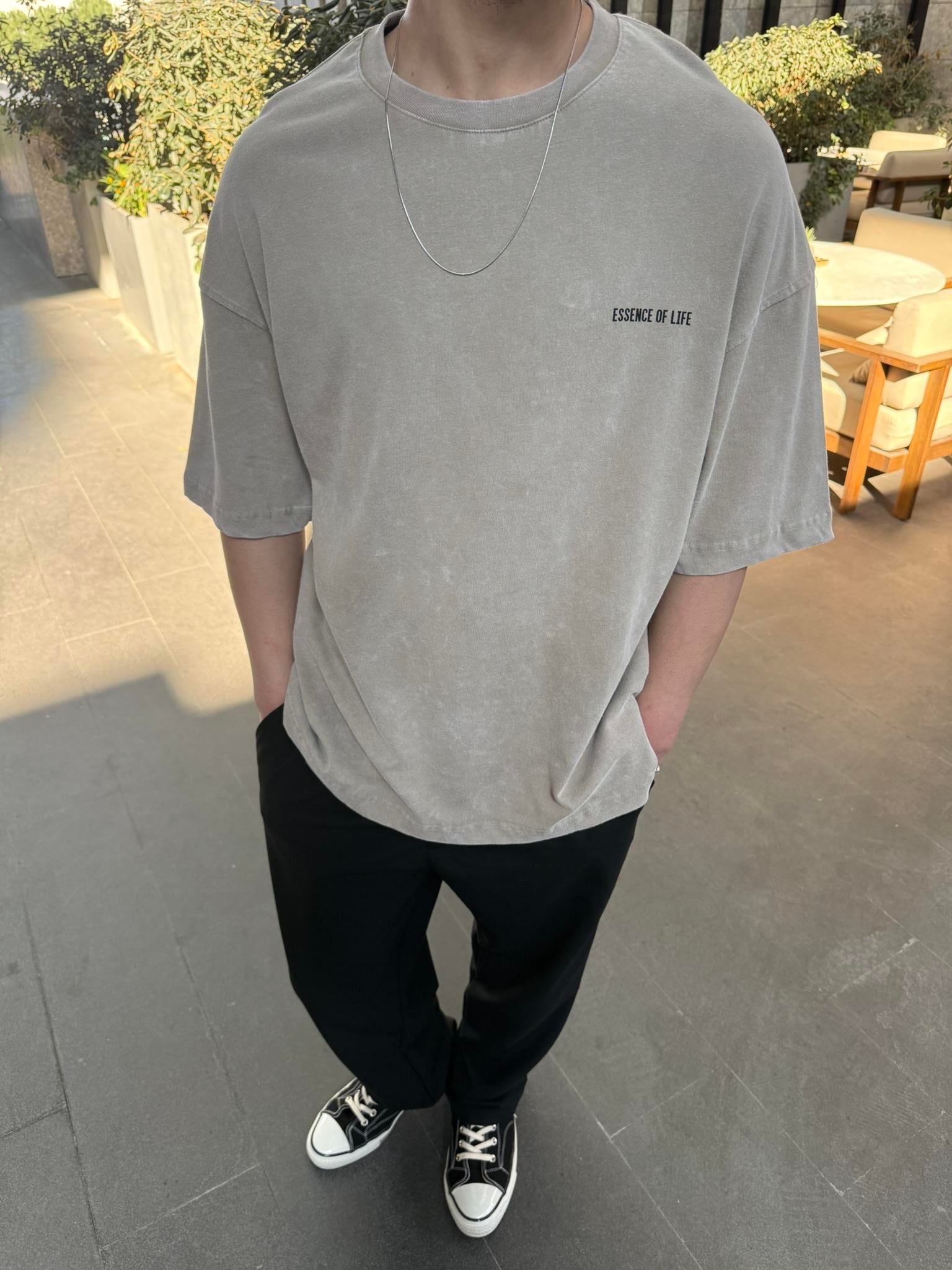 Essence Of Life Basic T-Shirt - Taş