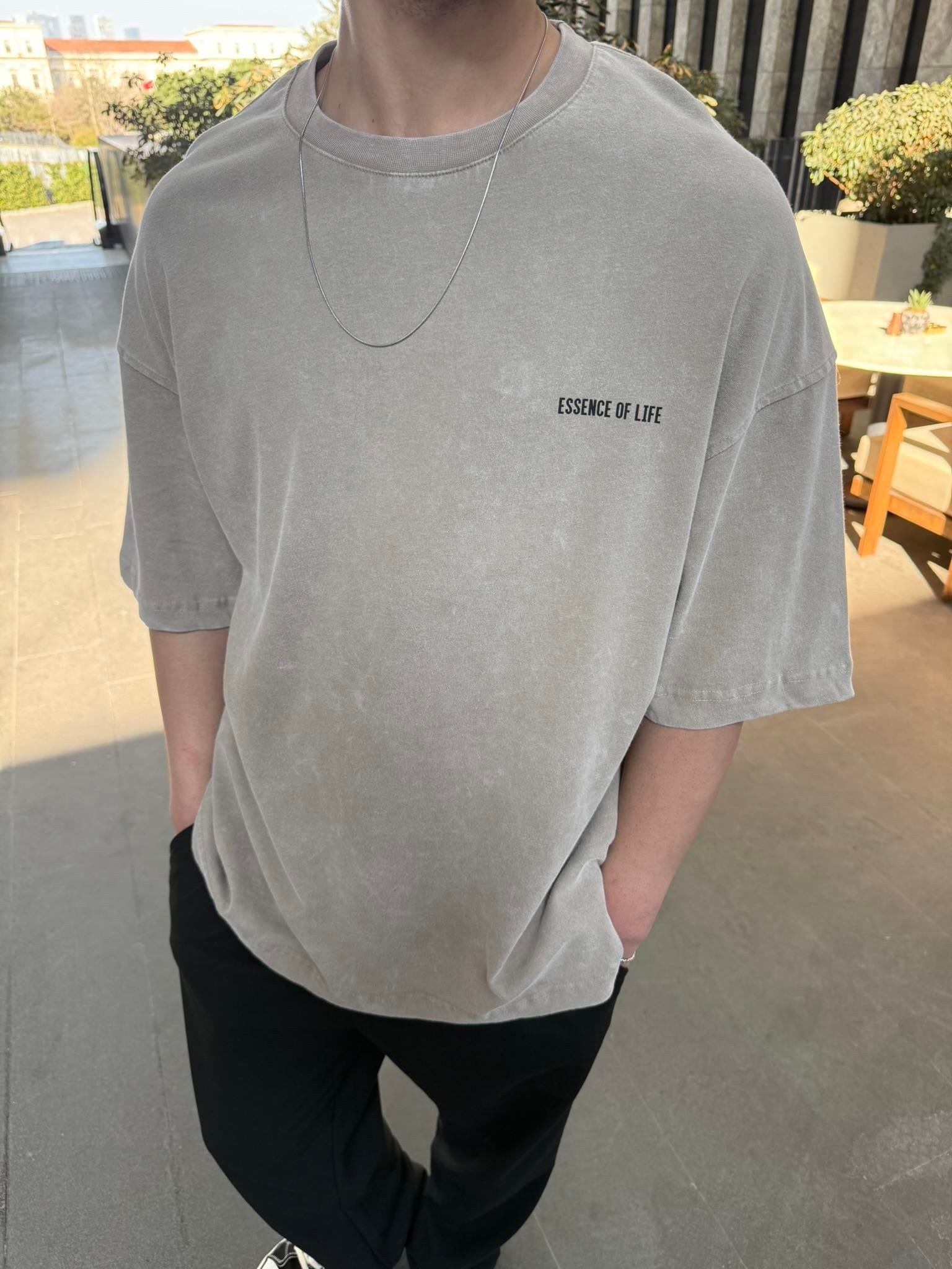 Essence Of Life Basic T-Shirt - Taş