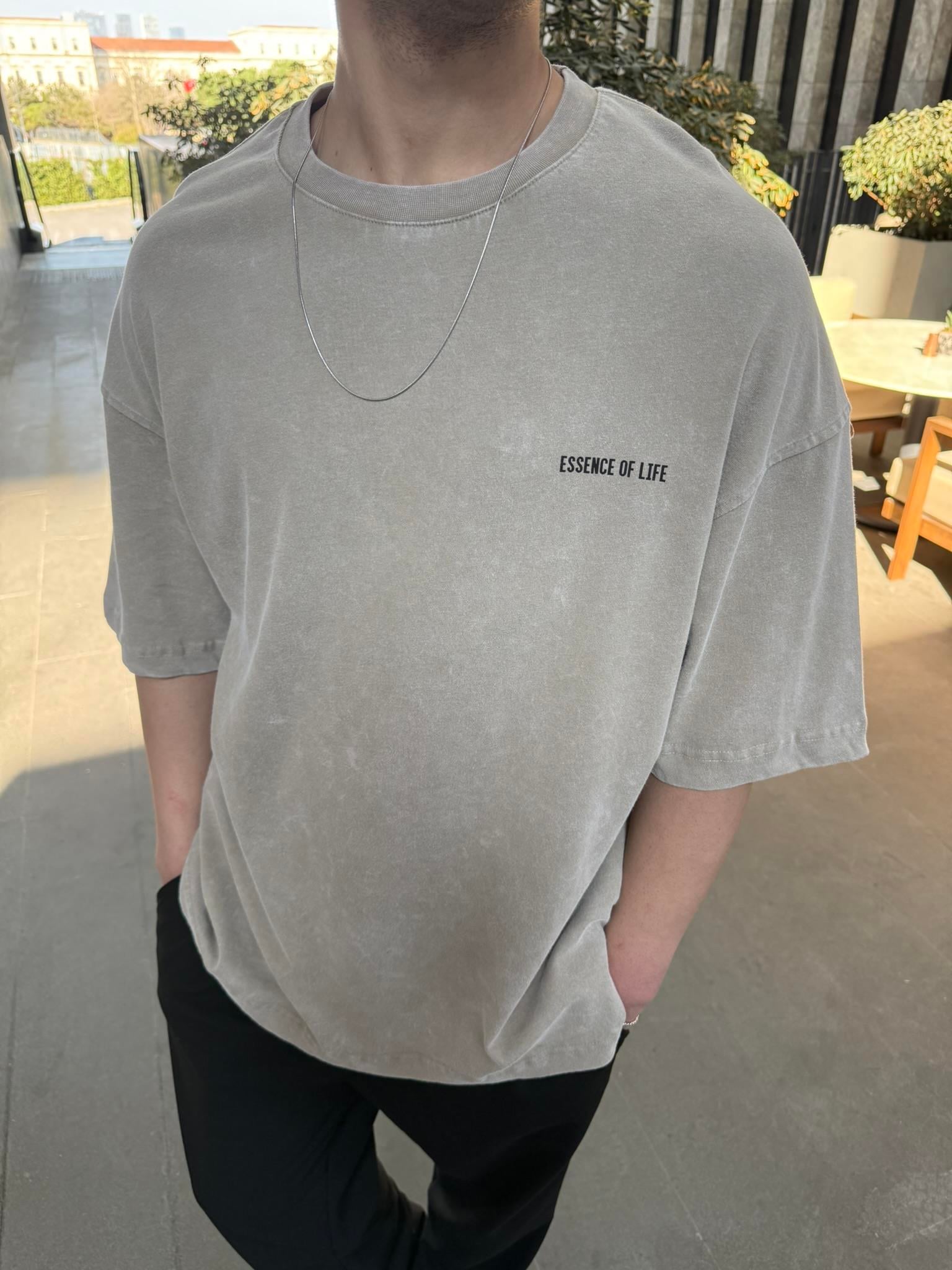 Essence Of Life Basic T-Shirt - Taş