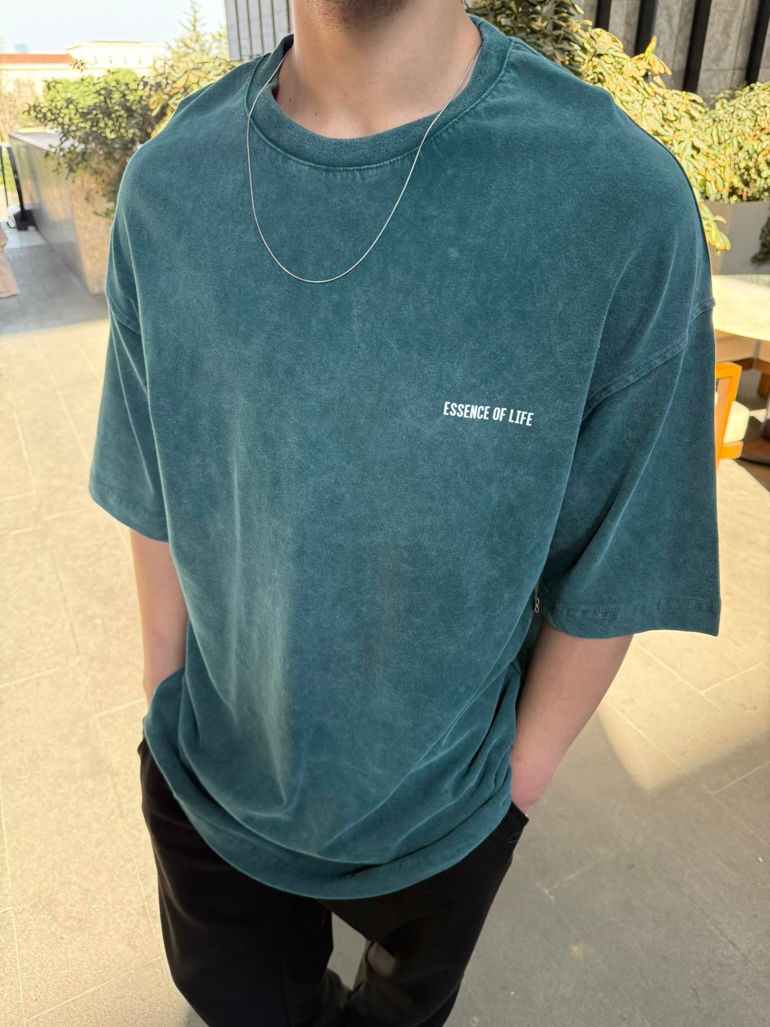 Essence Of Life Basic T-Shirt - Yeşil