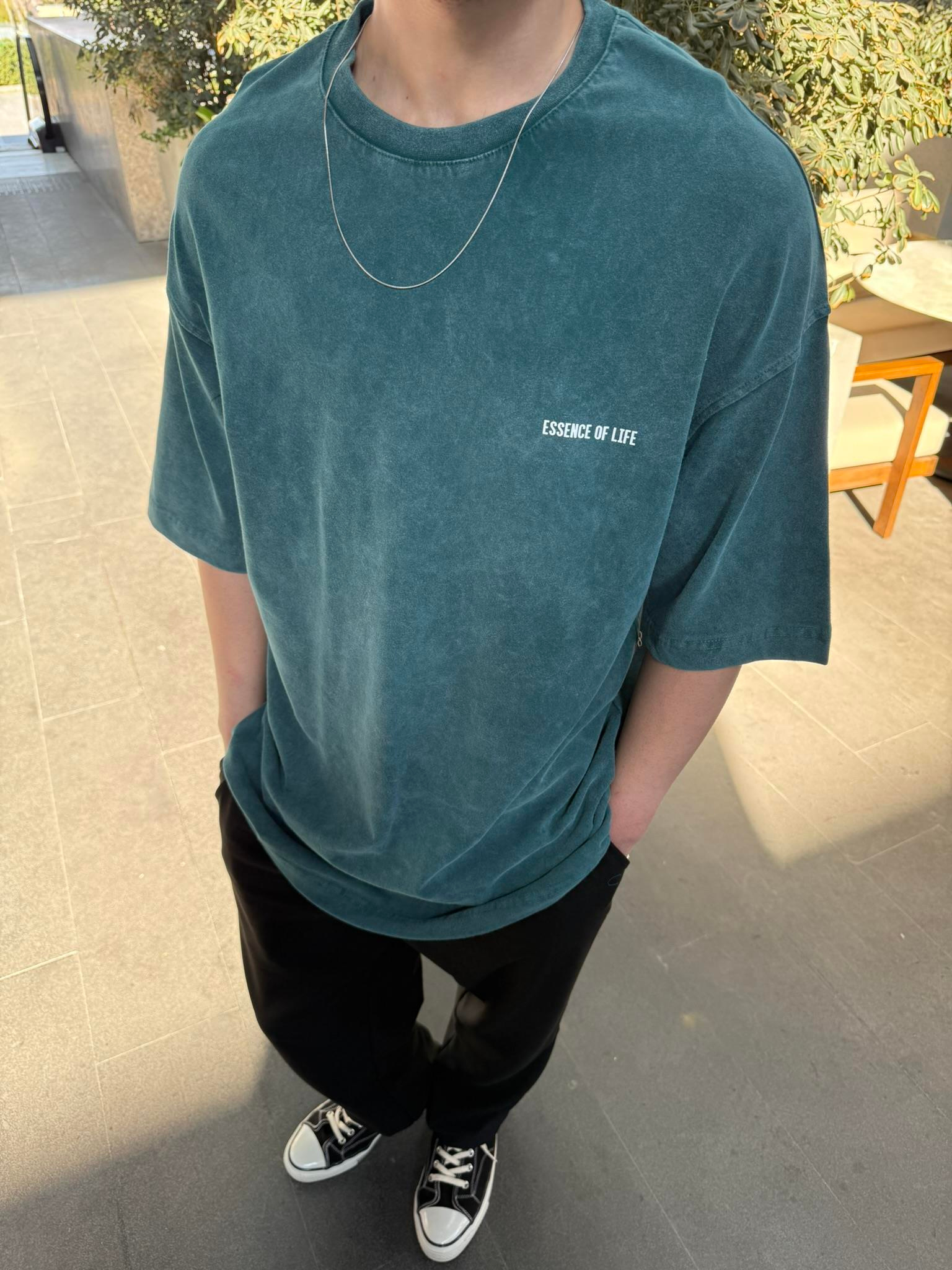 Essence Of Life Basic T-Shirt - Yeşil
