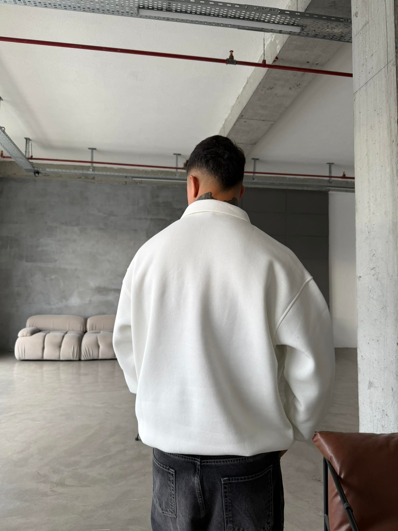 Essetıals Basic Polo Sweat - Beyaz