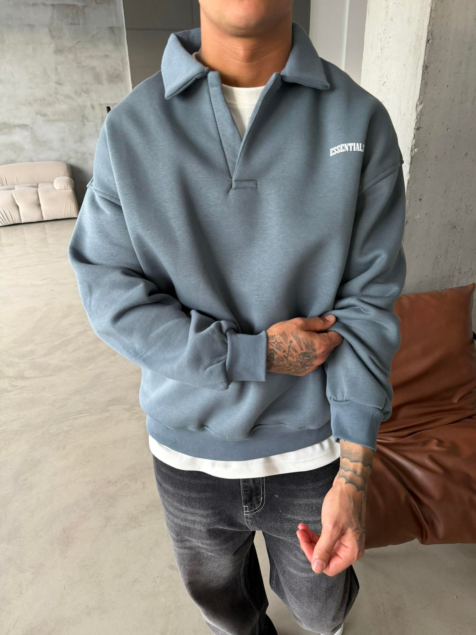 Essetıals Basic Polo Sweat - Füme