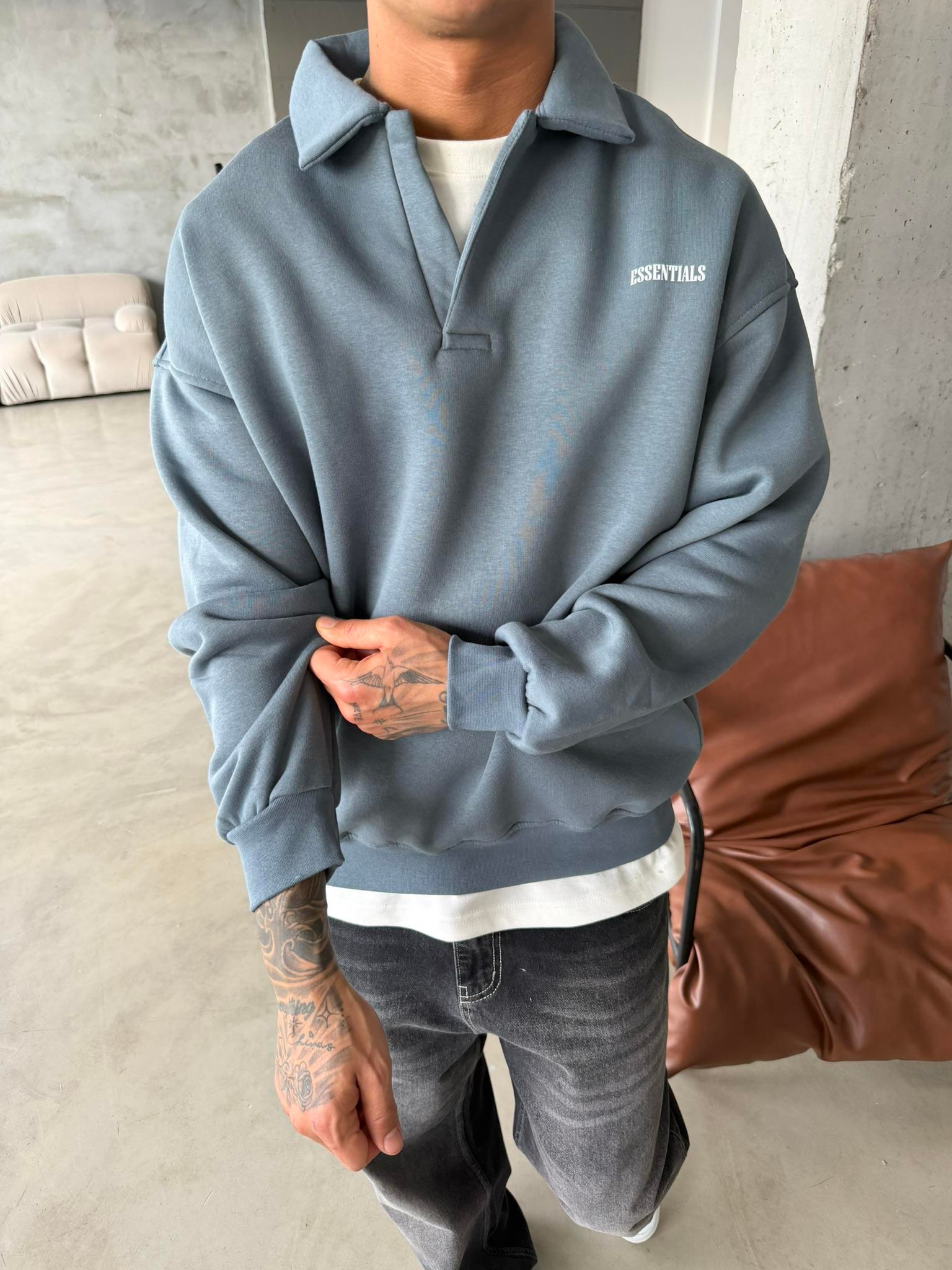 Essetıals Basic Polo Sweat - Füme