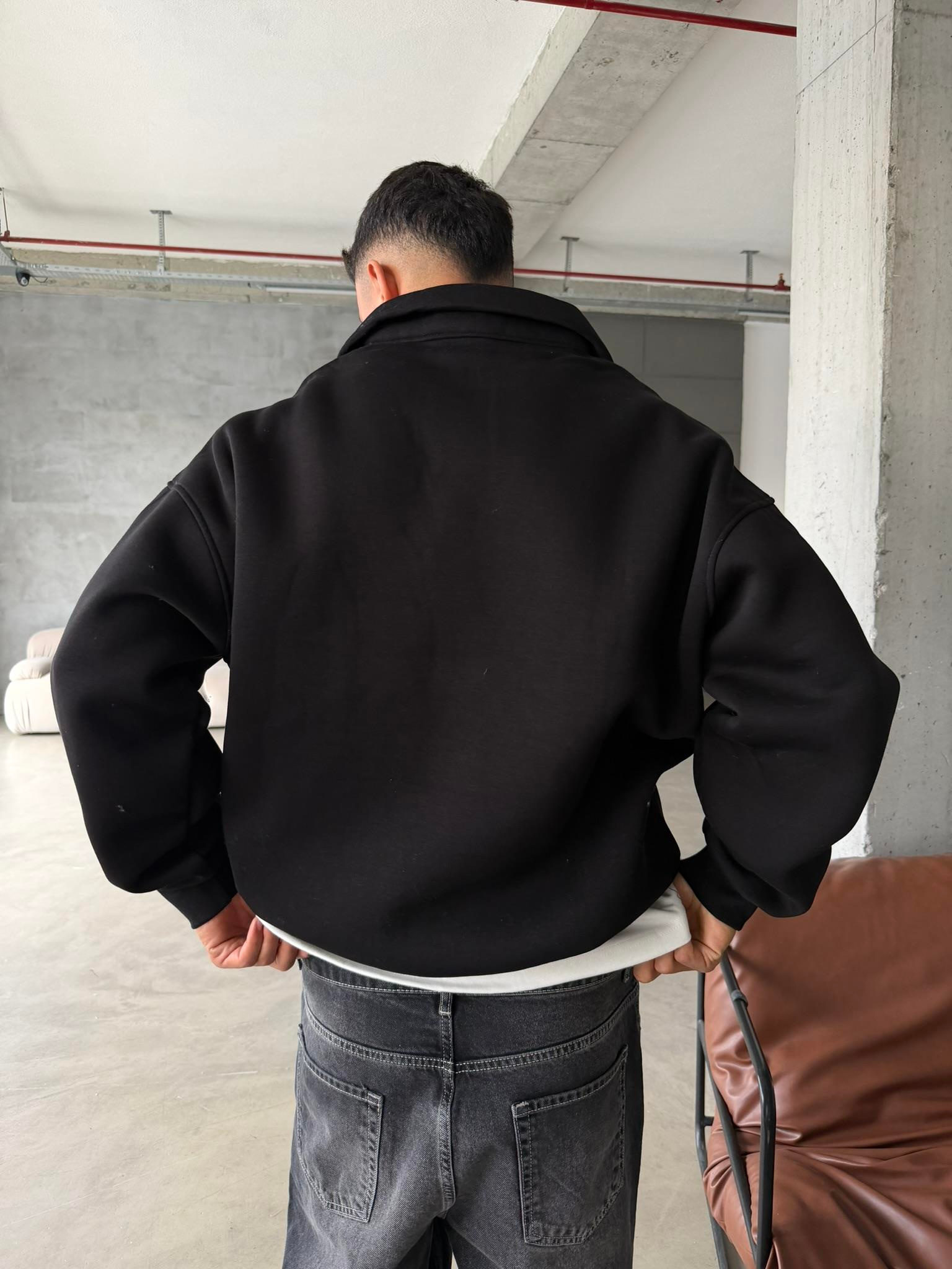 Essetıals Basic Polo Sweat - Siyah