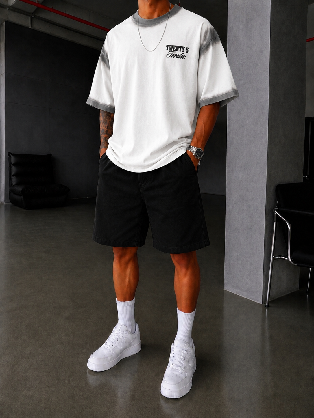 Everything  Spreyli Oversize T-Shirt  - Beyaz