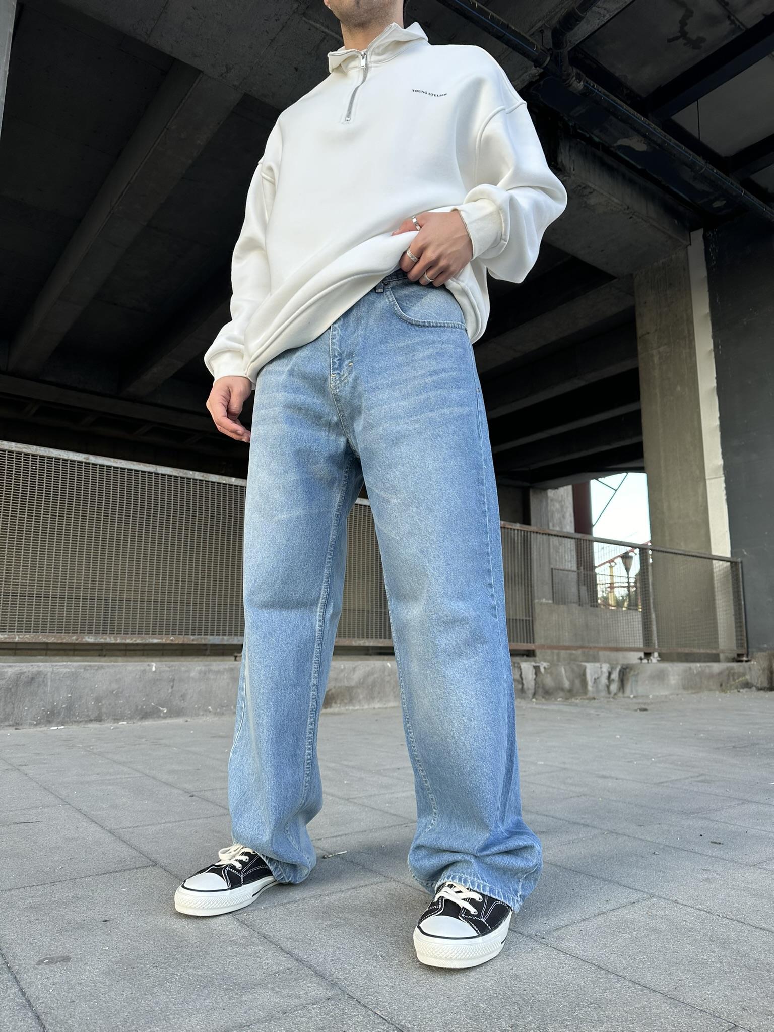 Extra Baggy Fit Jean Pantolon Mavi