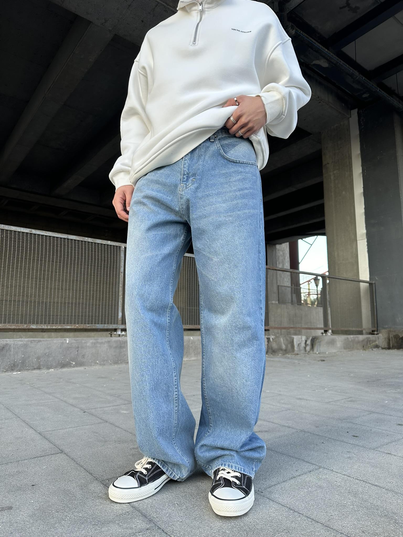 Extra Baggy Fit Jean Pantolon Mavi