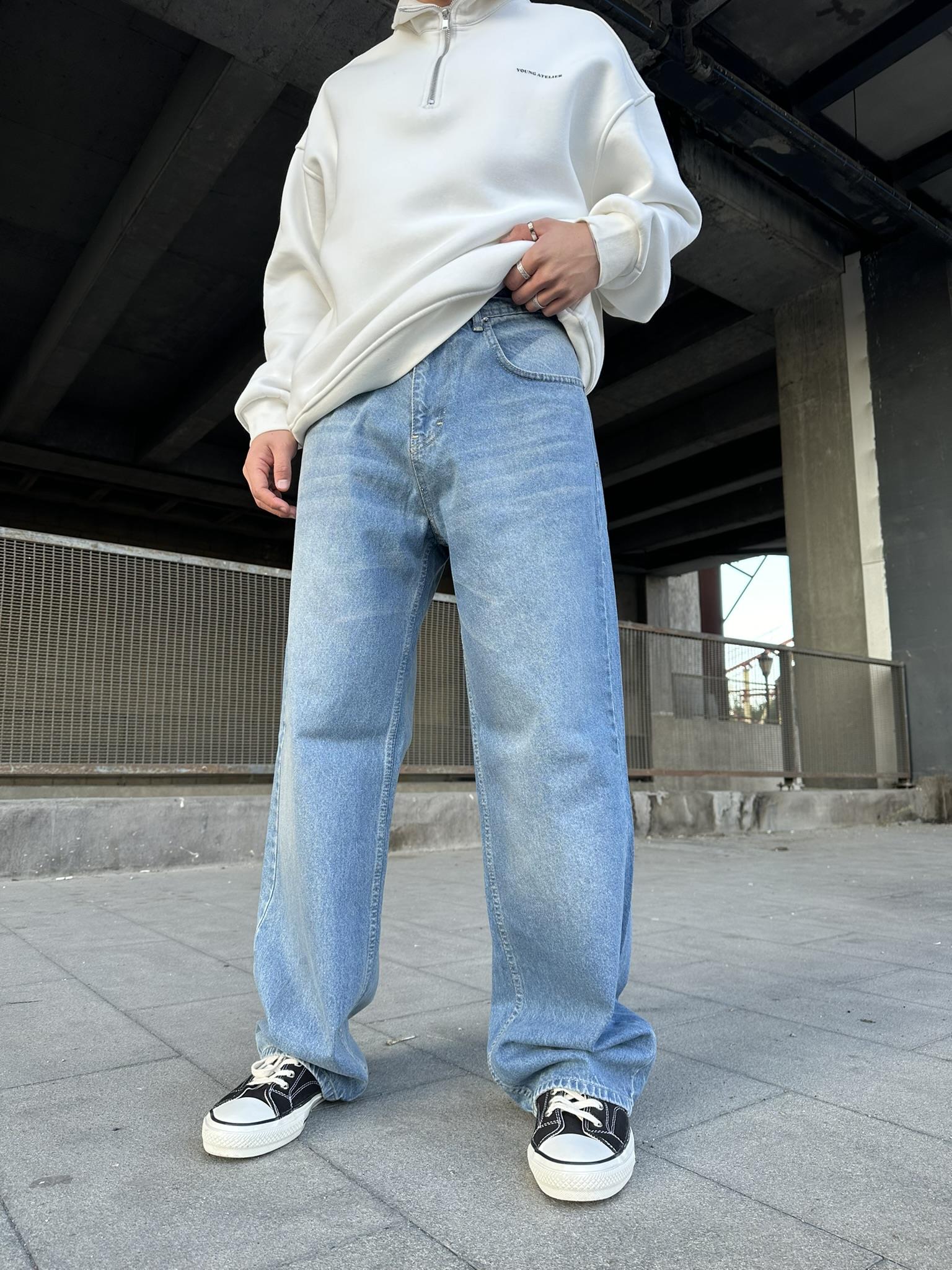 Extra Baggy Fit Jean Pantolon Mavi