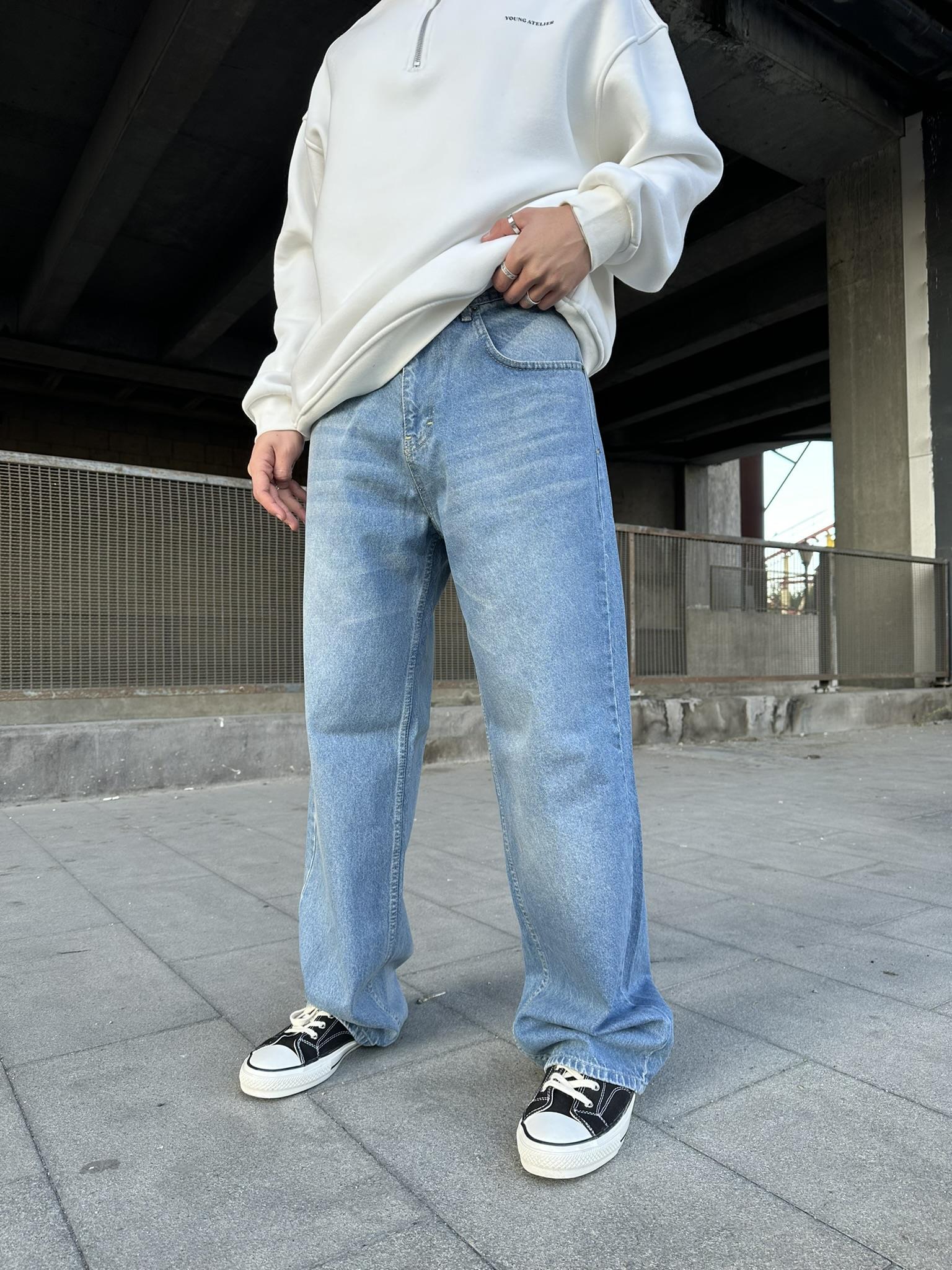 Extra Baggy Fit Jean Pantolon Mavi