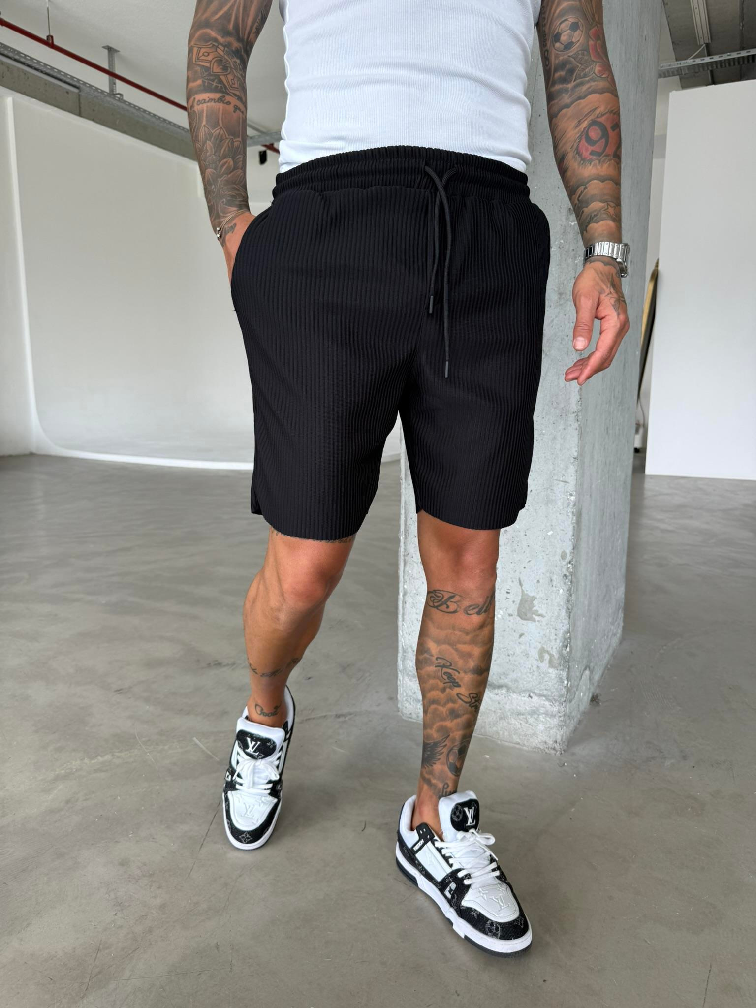 Fitilli Premium Basic Şort - Siyah