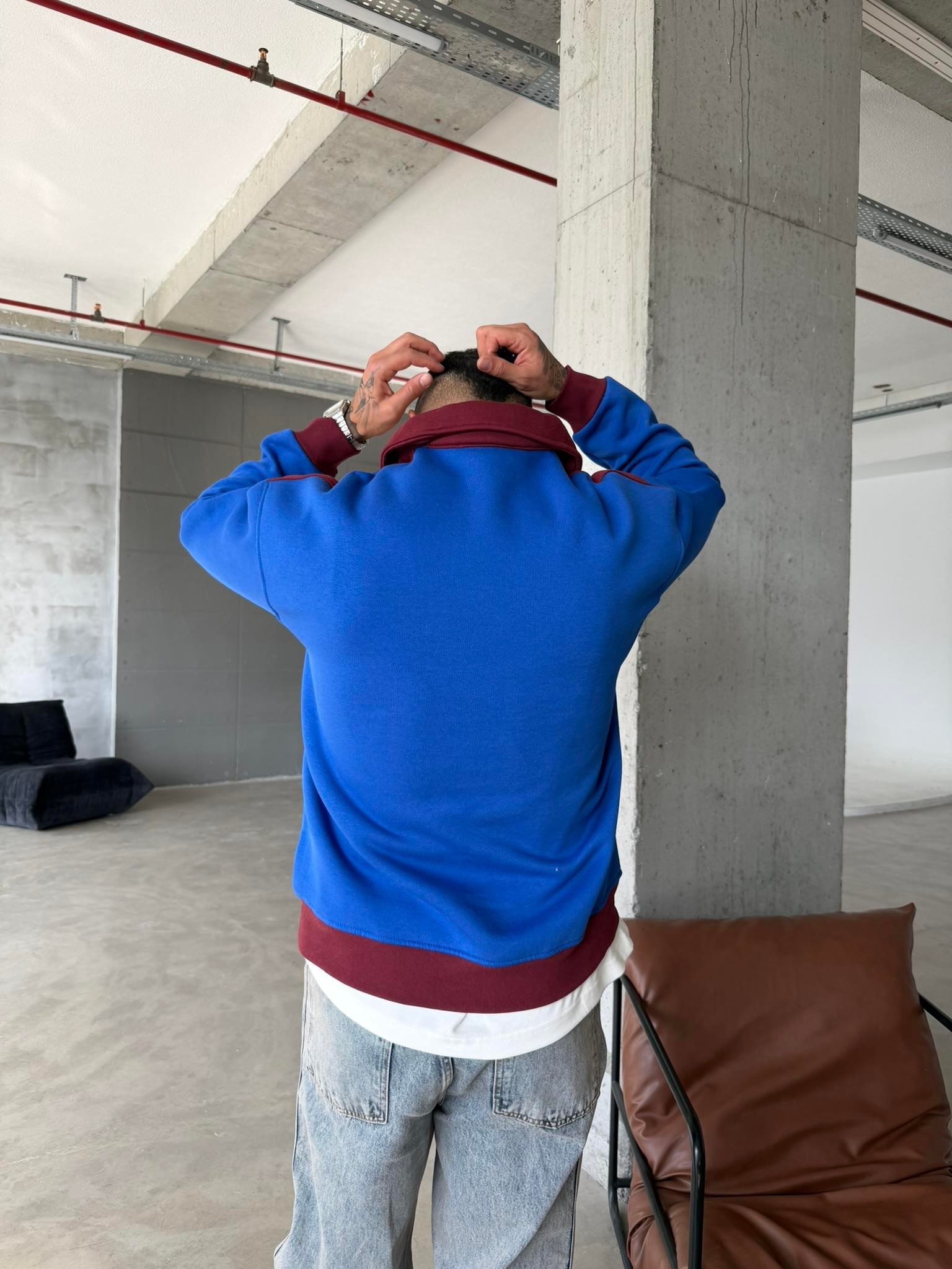 Fly Better Yarım Fermuar Sweat - Bordo