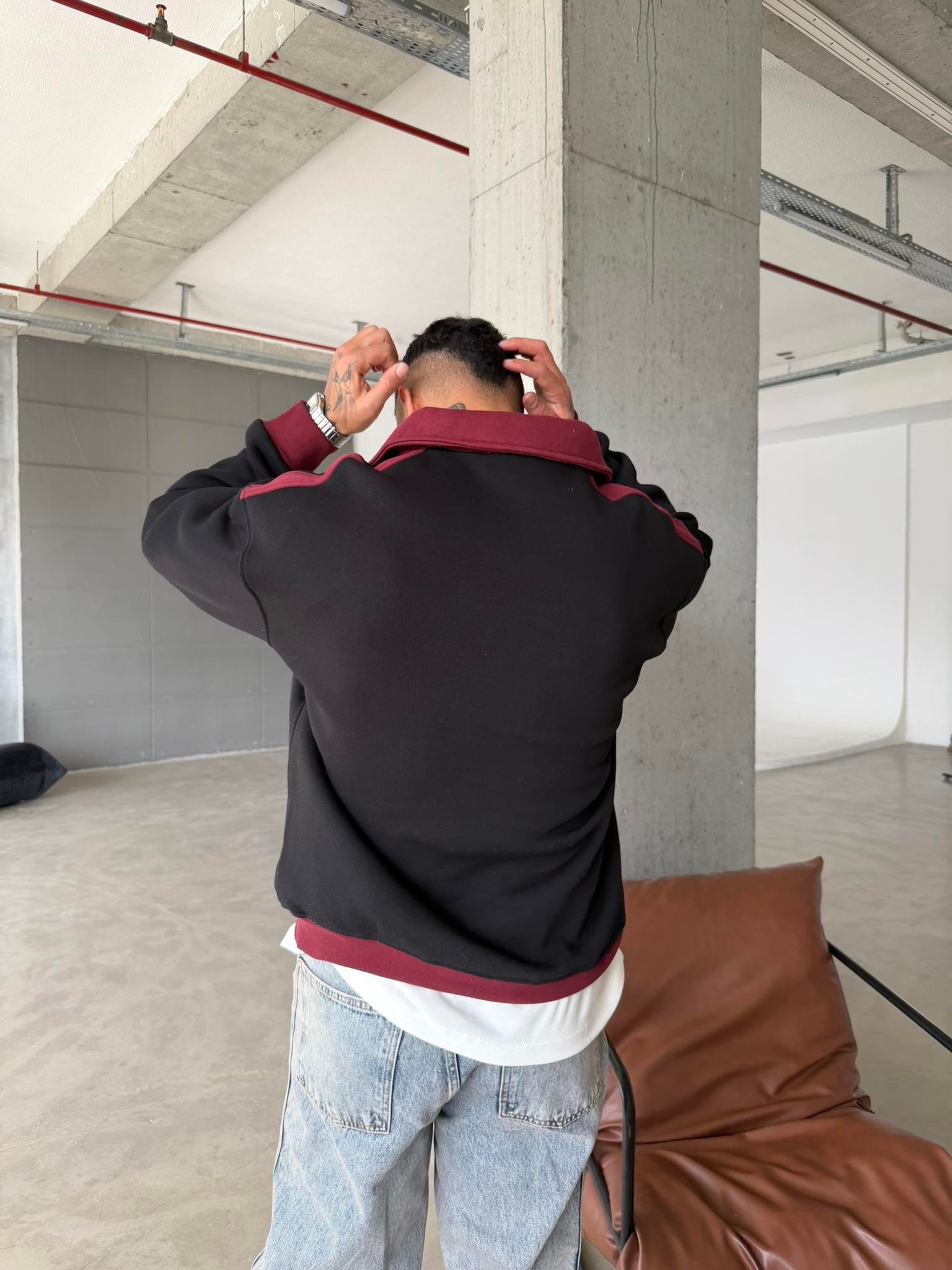 Fly Better Yarım Fermuar Sweat - Siyah