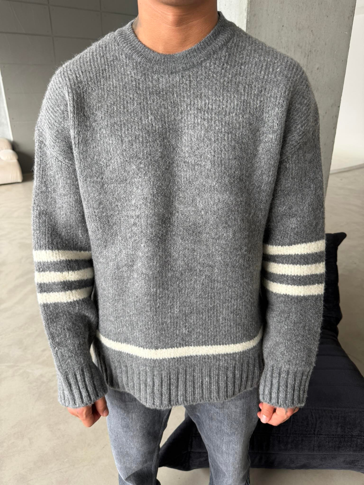 Gameover Örme Triko Kazak - Gri