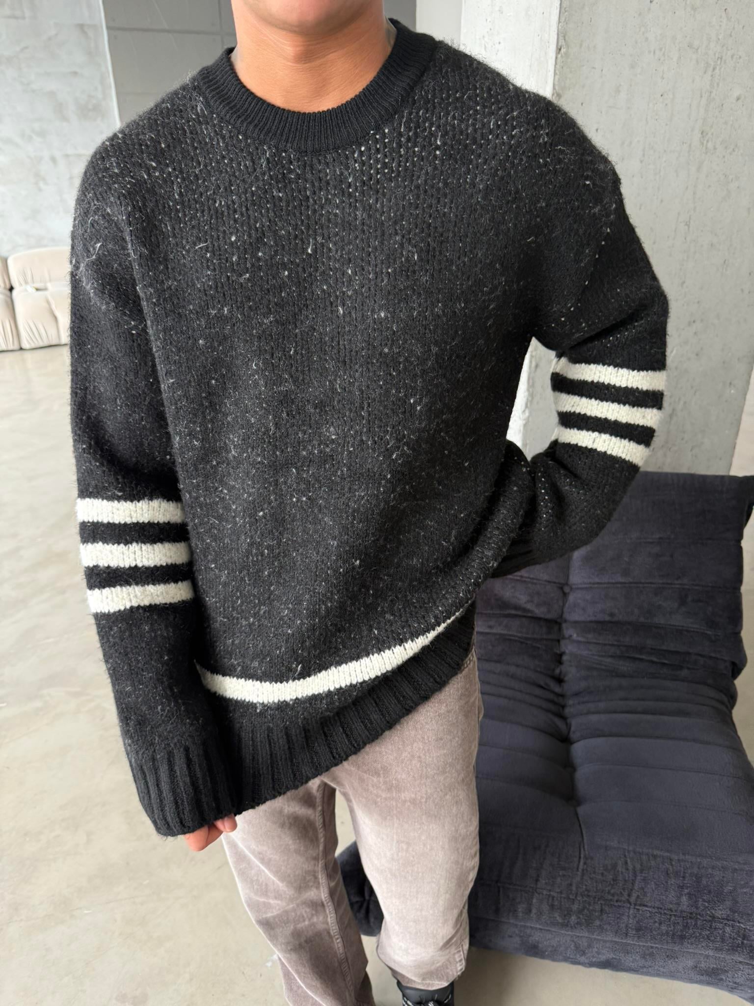 Gameover Örme Triko Kazak - Siyah