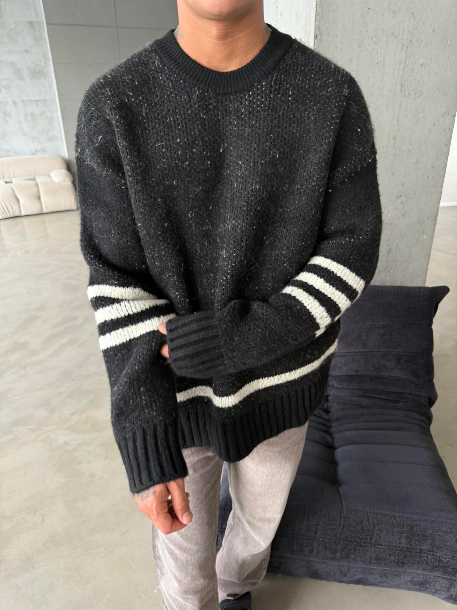 Gameover Örme Triko Kazak - Siyah