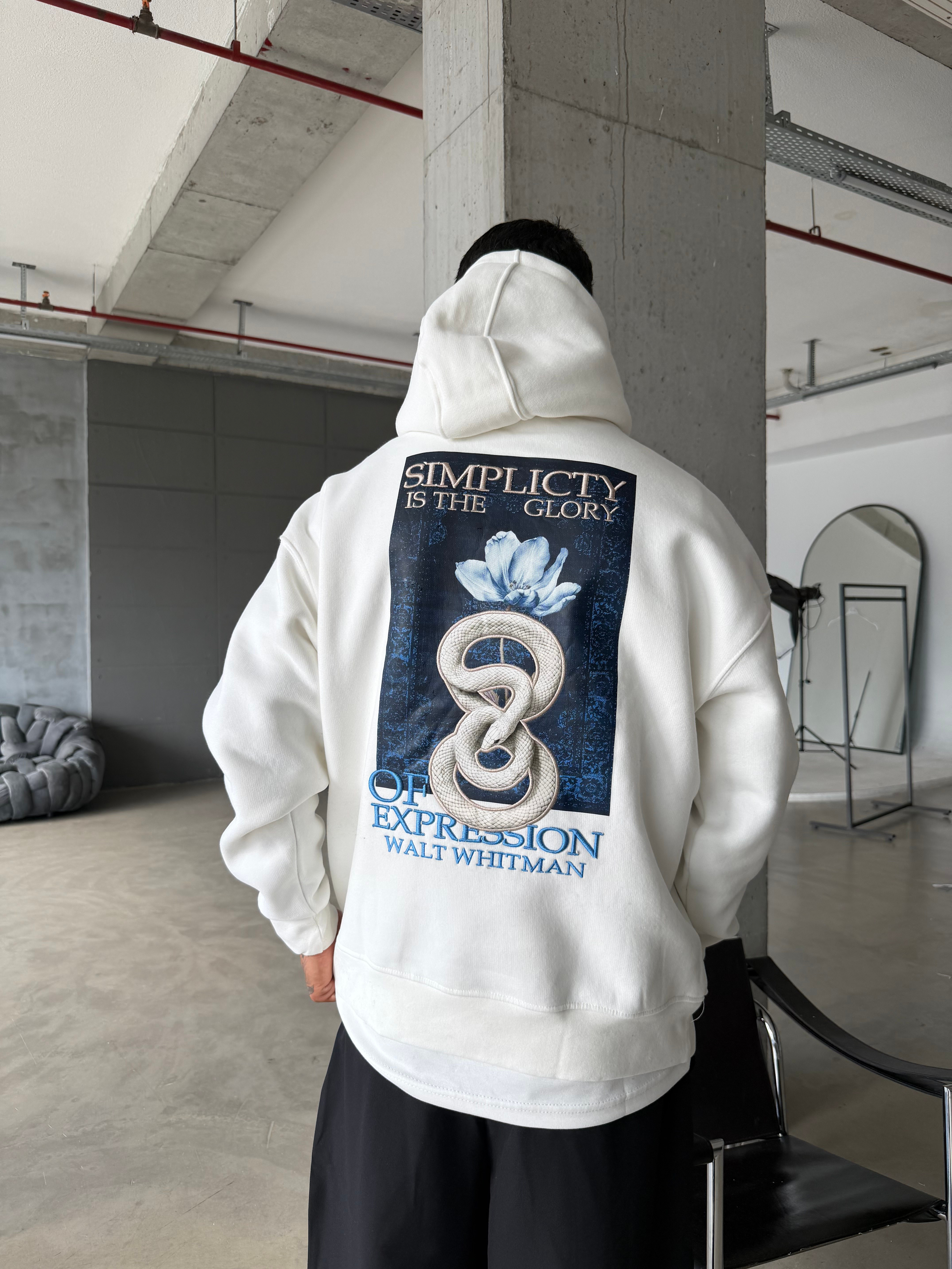 Glory Serpent Sırt Baskılı Oversize Hoodie
