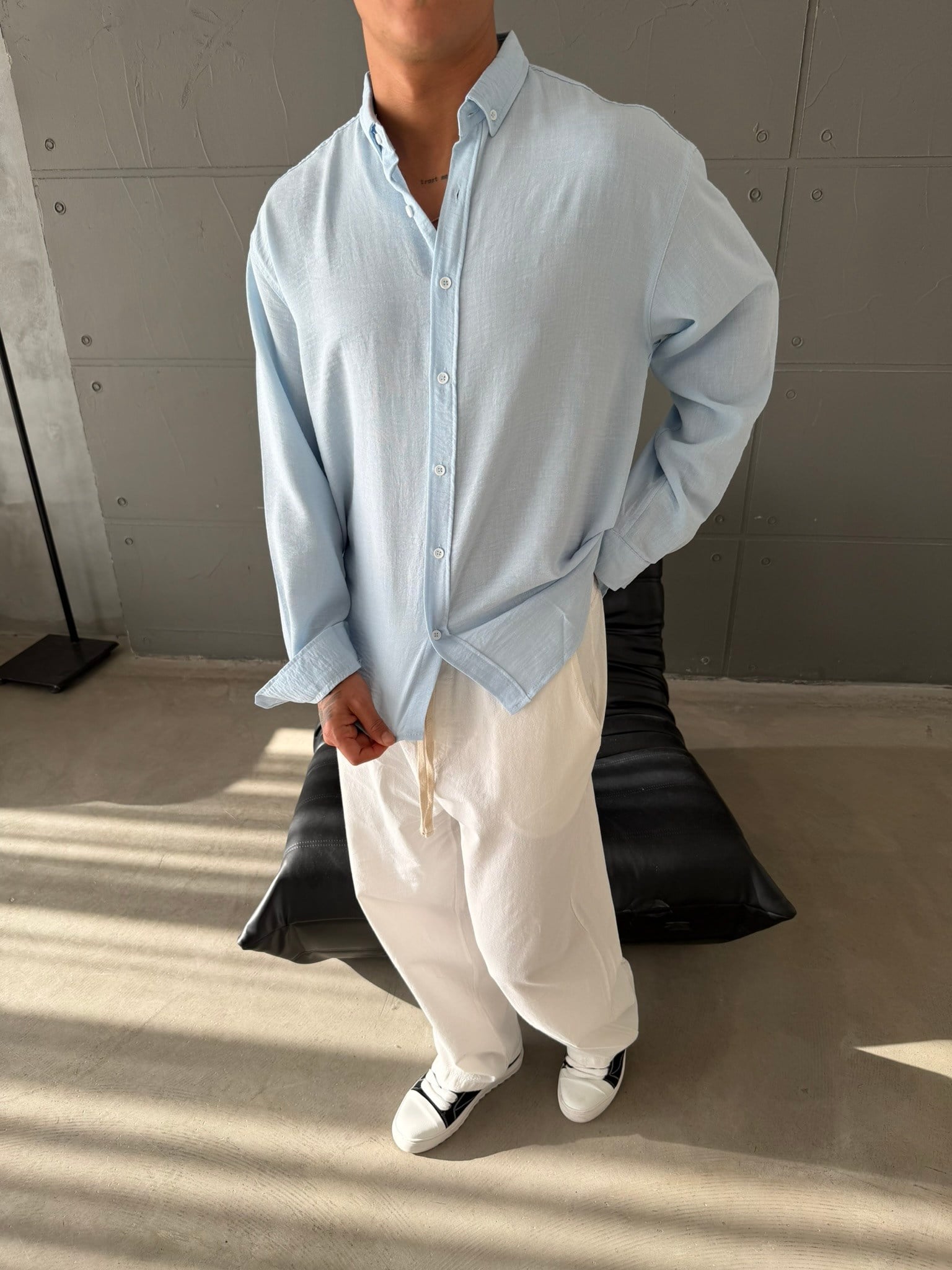 Gobis Basic Keten Gömlek - Bebe Mavi