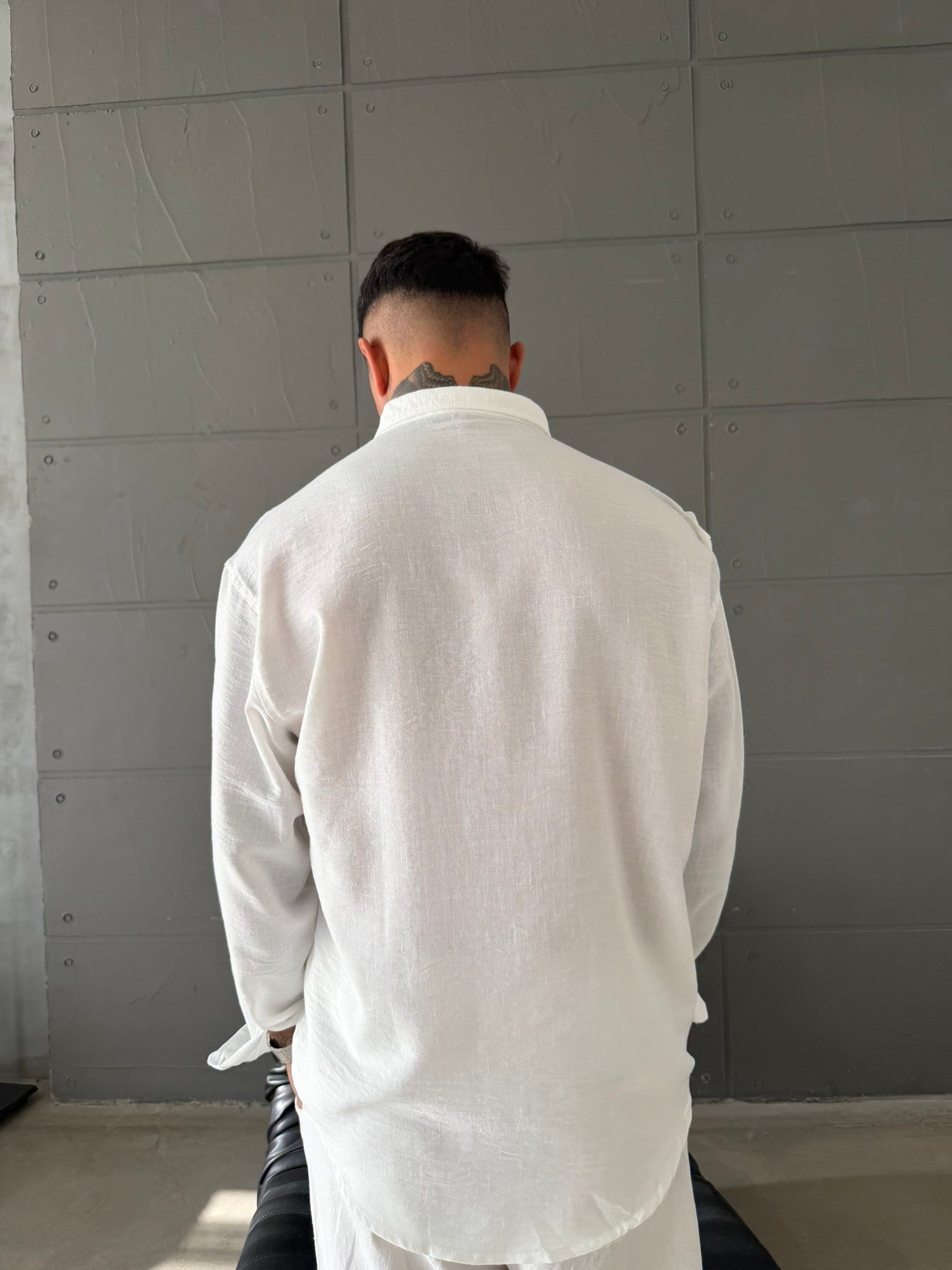 Gobis Basic Keten Gömlek - Beyaz