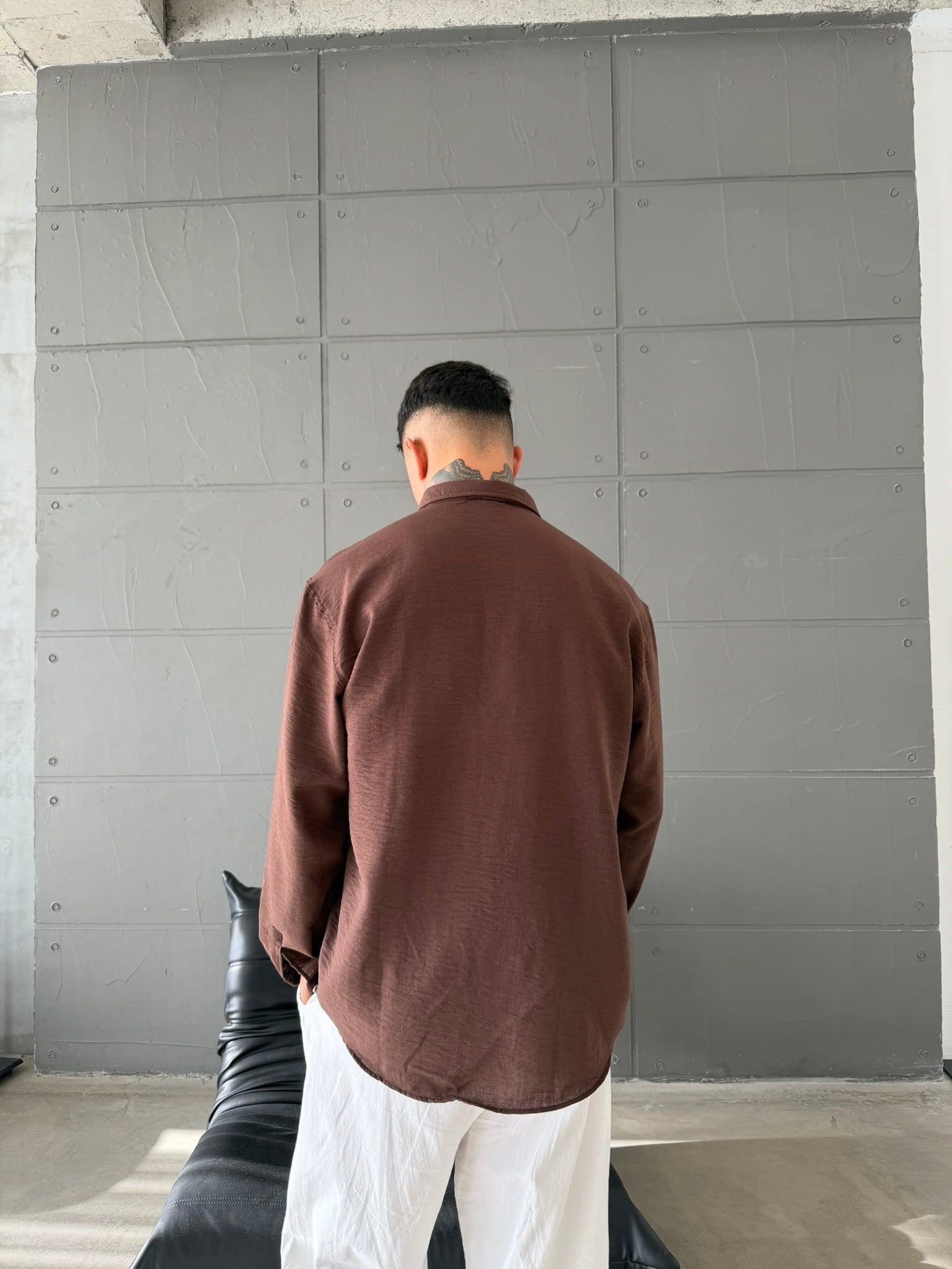 Gobis Basic Keten Gömlek - Kahve