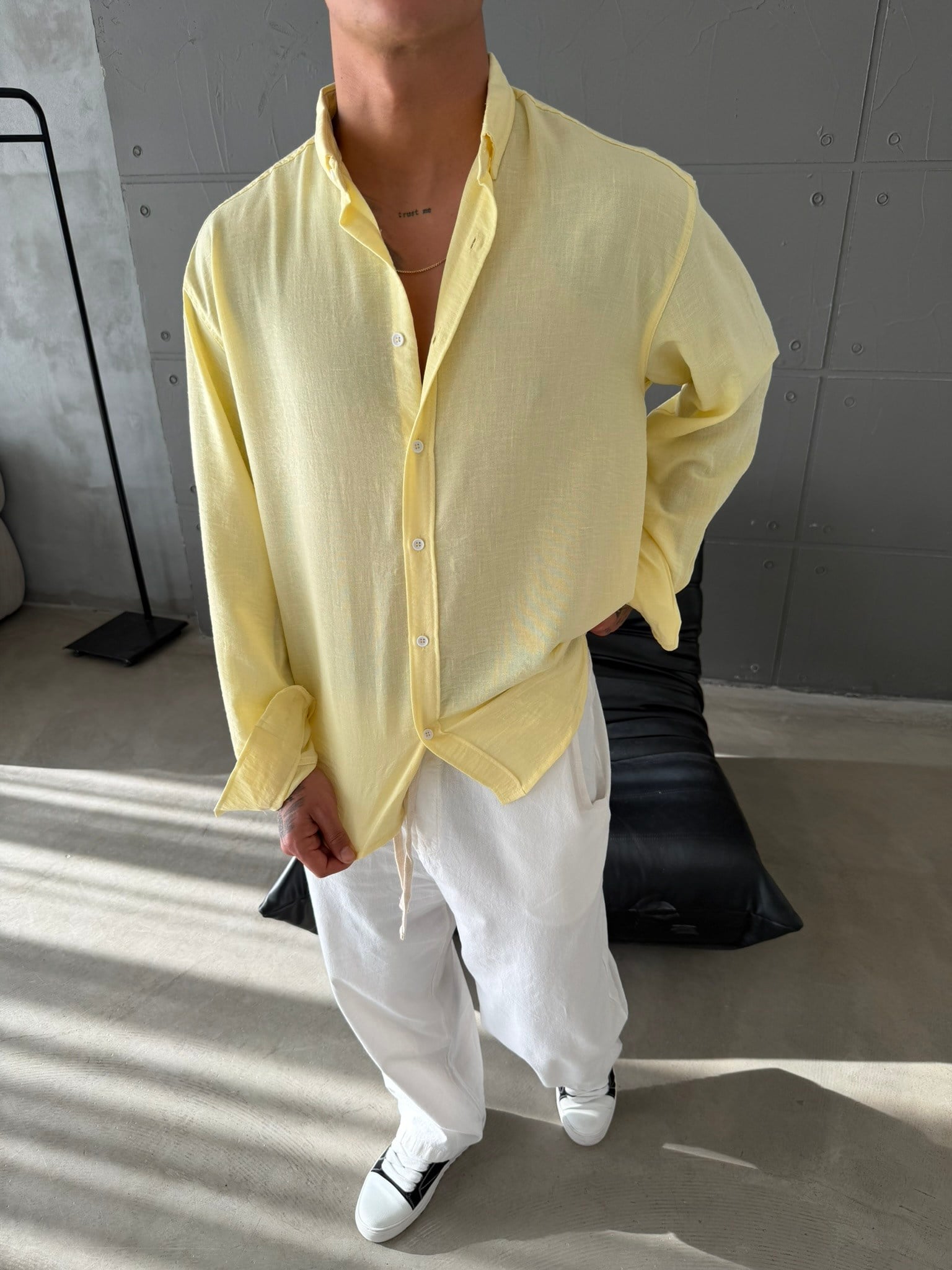 Gobis Basic Keten Gömlek - Sarı