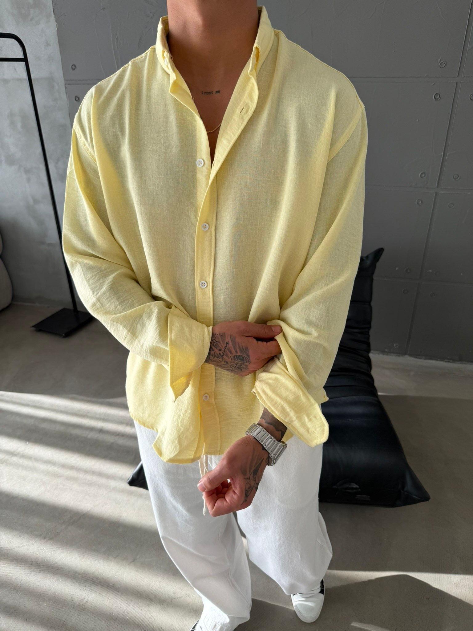 Gobis Basic Keten Gömlek - Sarı