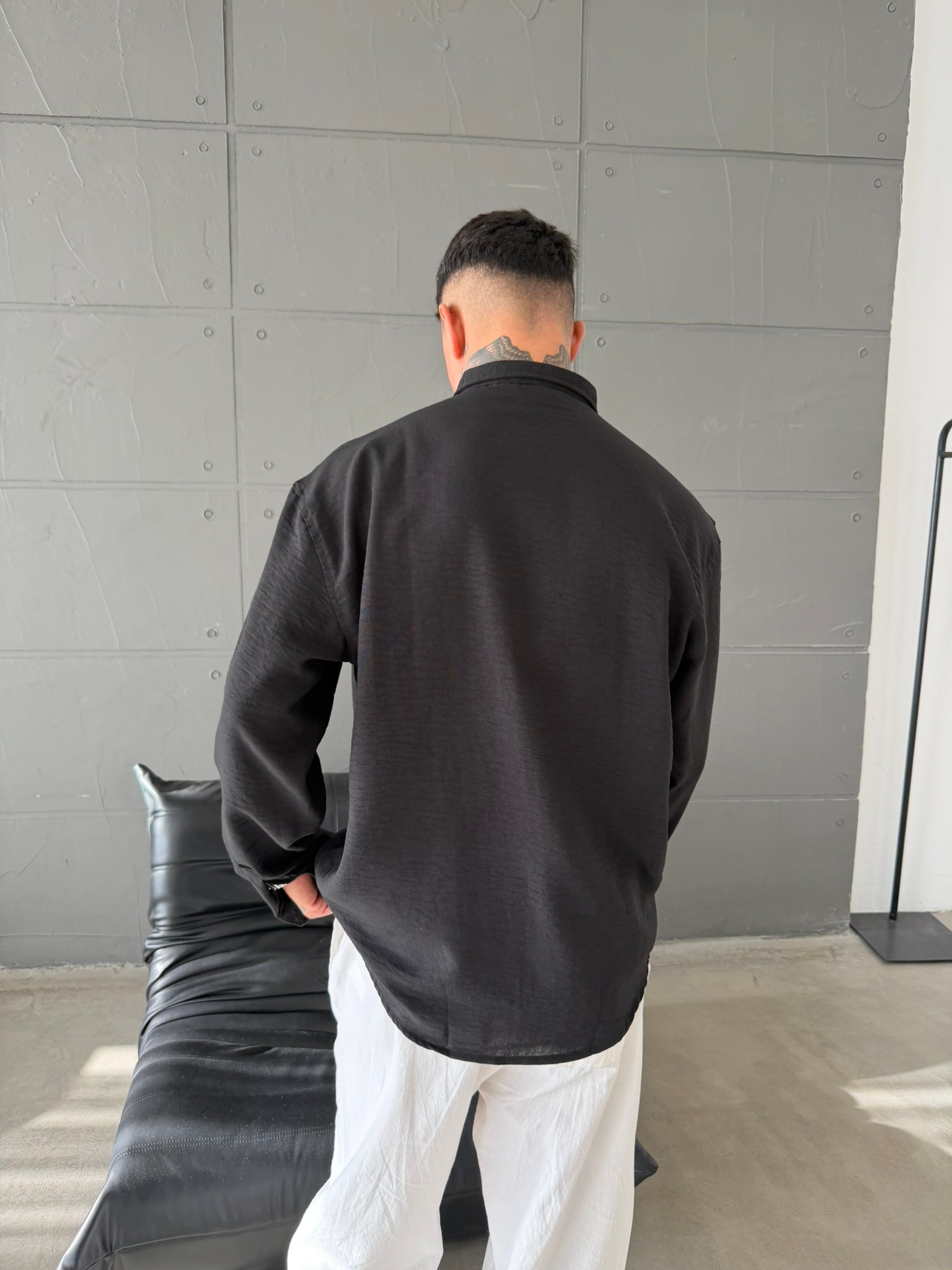 Gobis Basic Keten Gömlek - Siyah