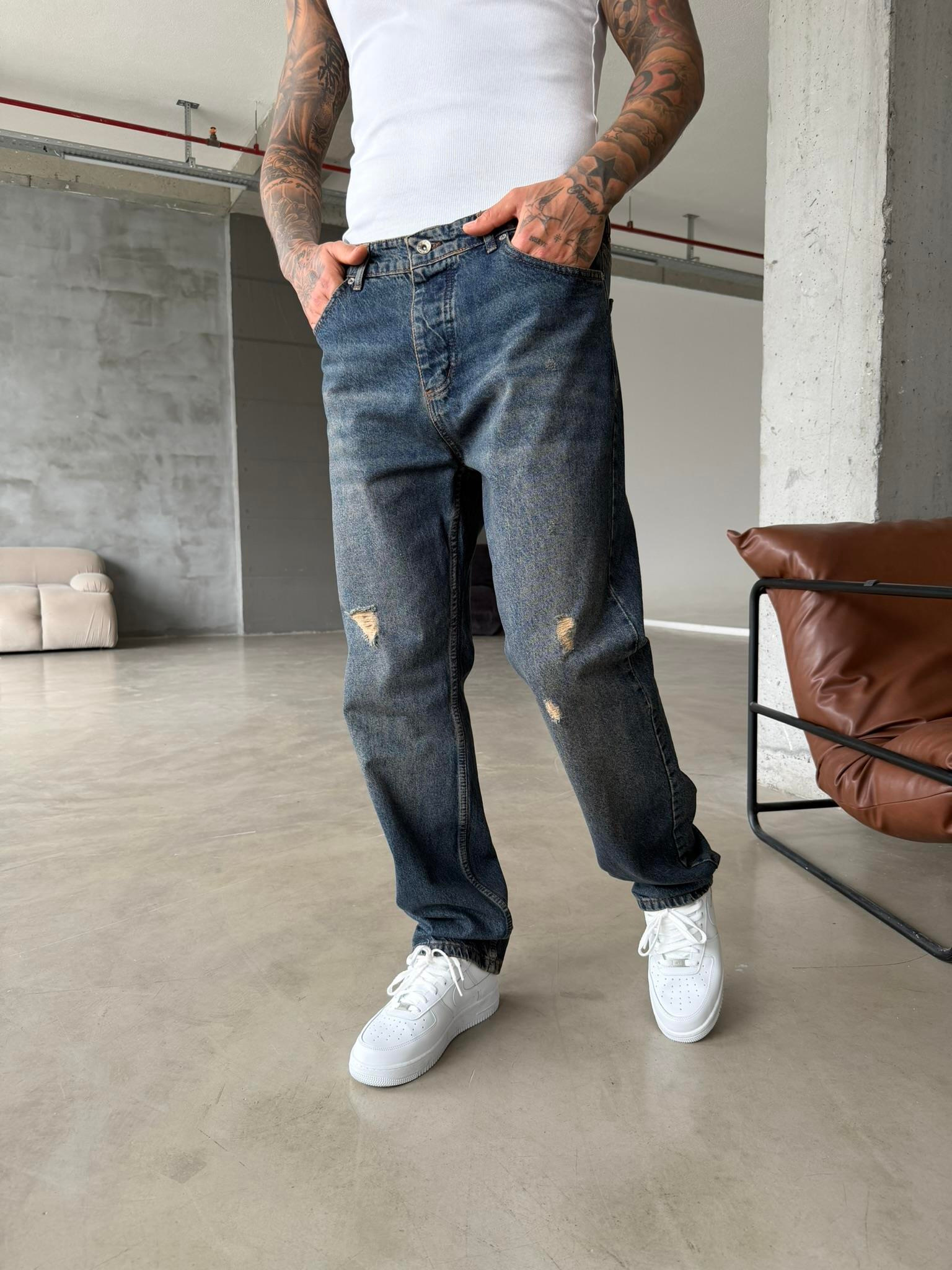 Günlük Premium Baggy Pantolon - İndigo