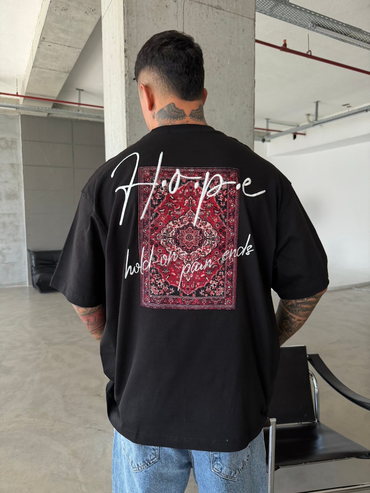 Hope Nakışlı Premium T-Shirt - Siyah