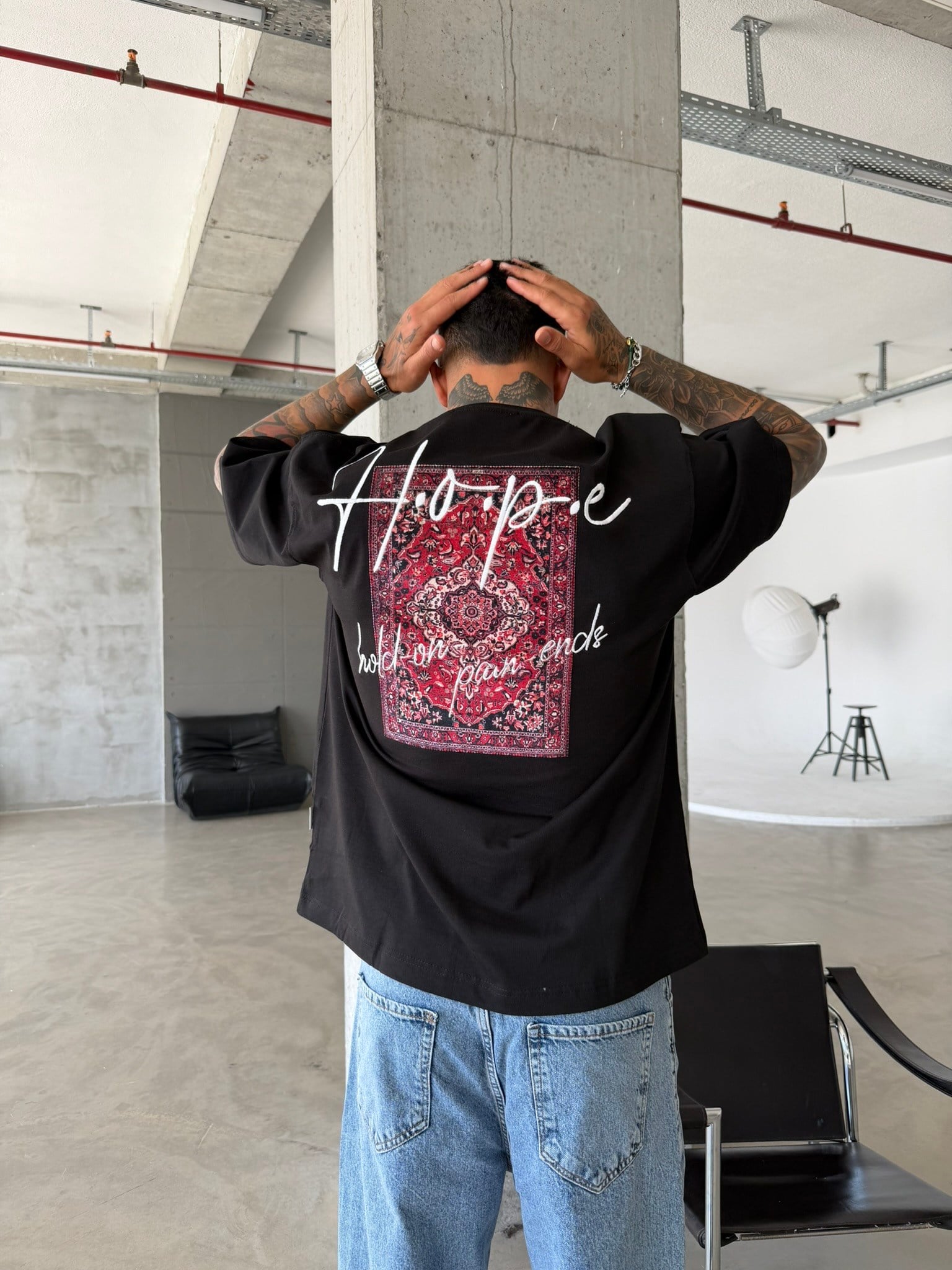 Hope Nakışlı Premium T-Shirt - Siyah