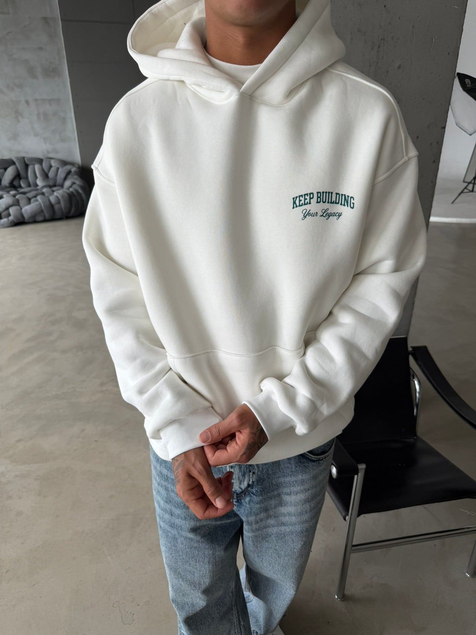 Keep Building Premium Acid Yıkama Hoodie