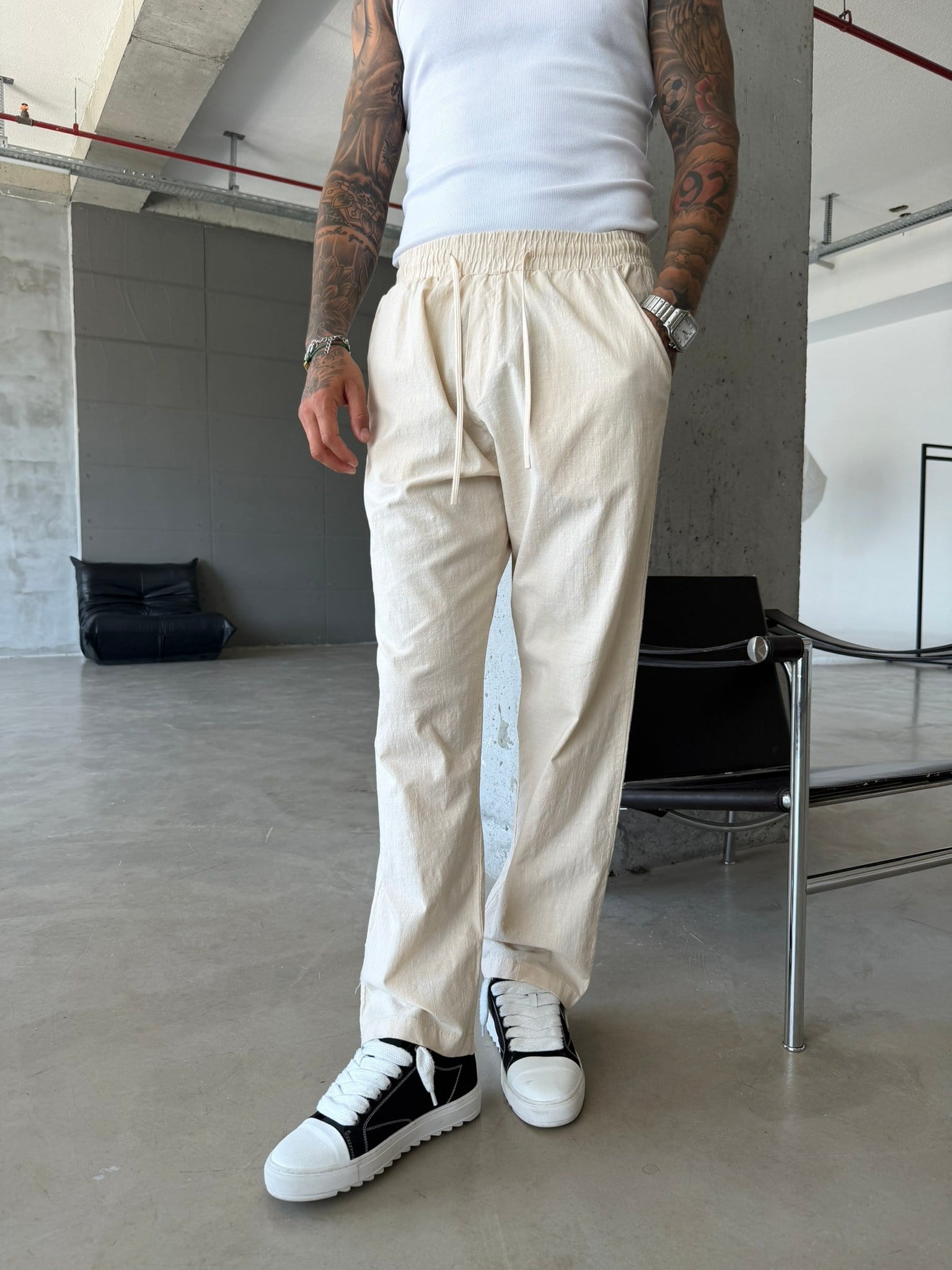 Keten Basic Pantolon - Bej