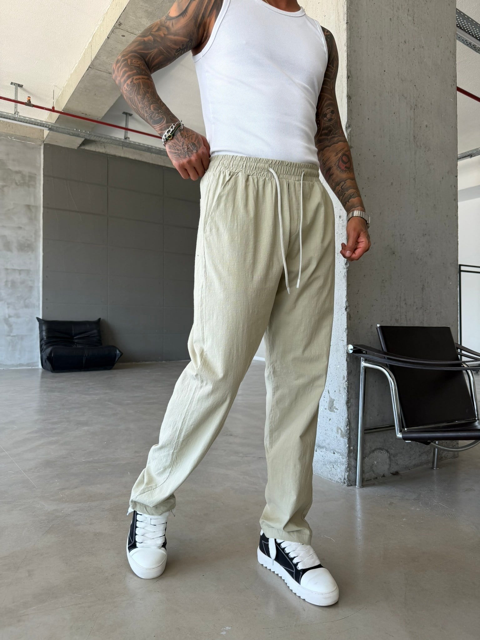 Keten Basic Pantolon - Haki