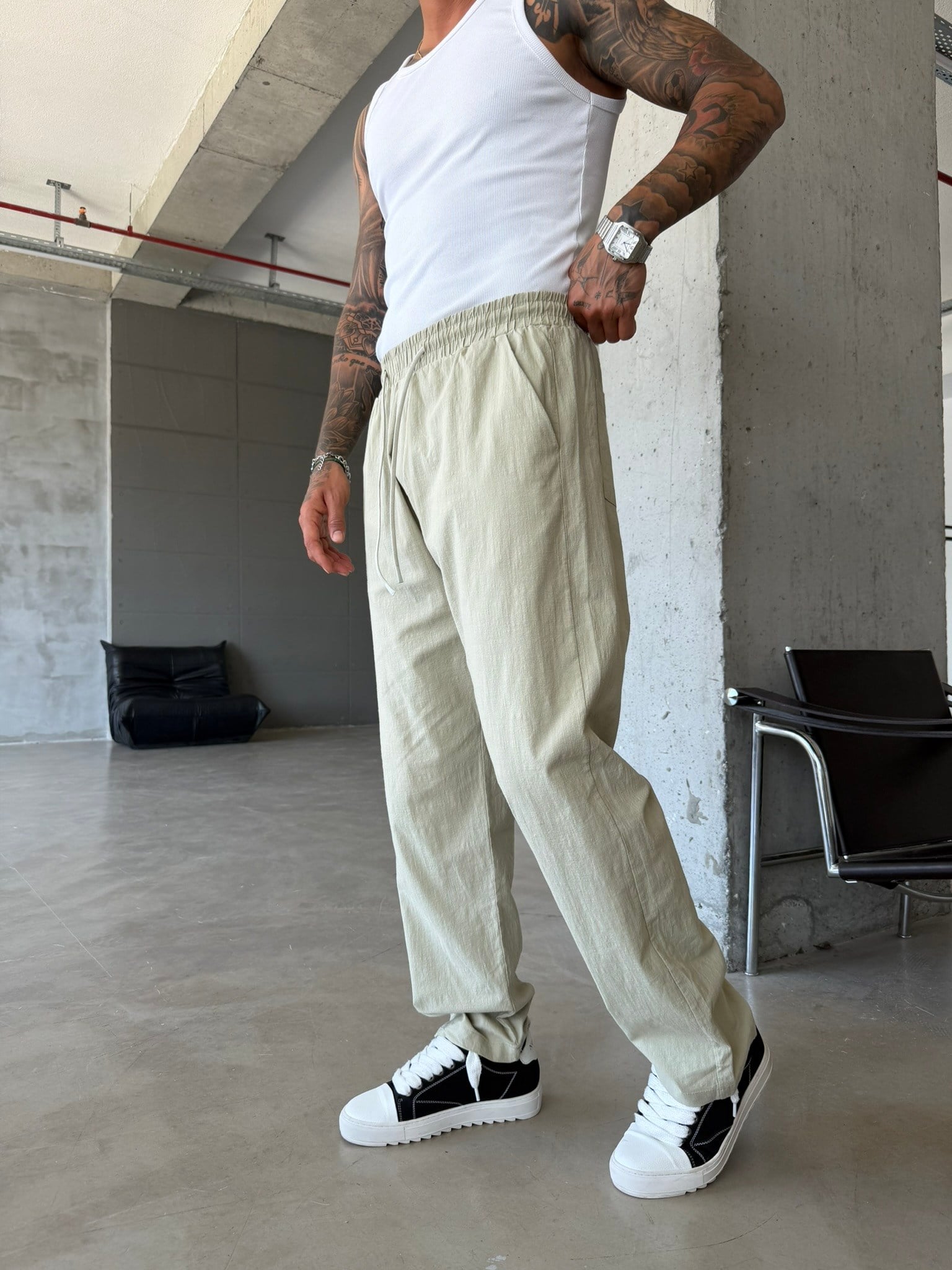 Keten Basic Pantolon - Haki