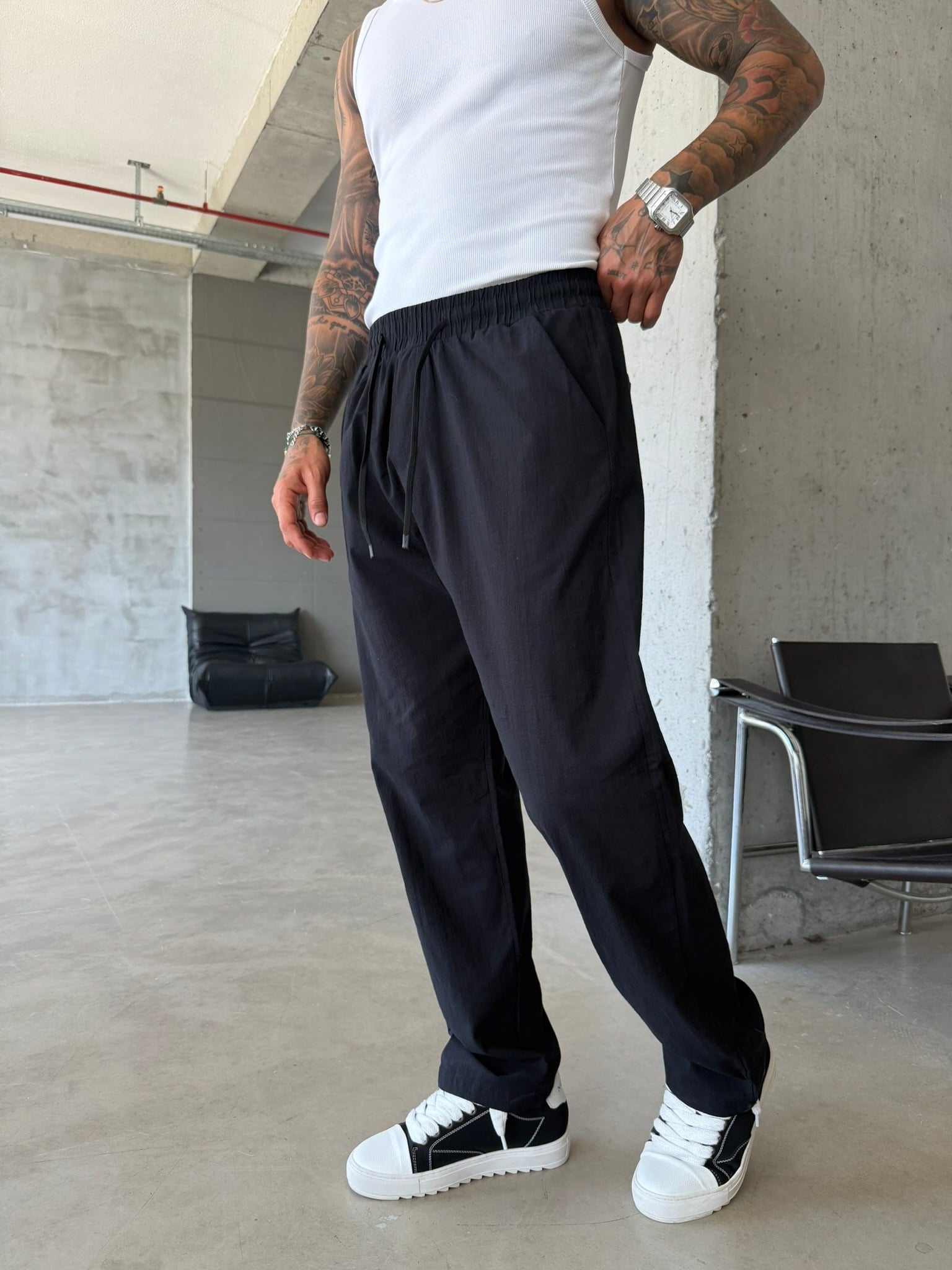 Keten Basic Pantolon - Siyah