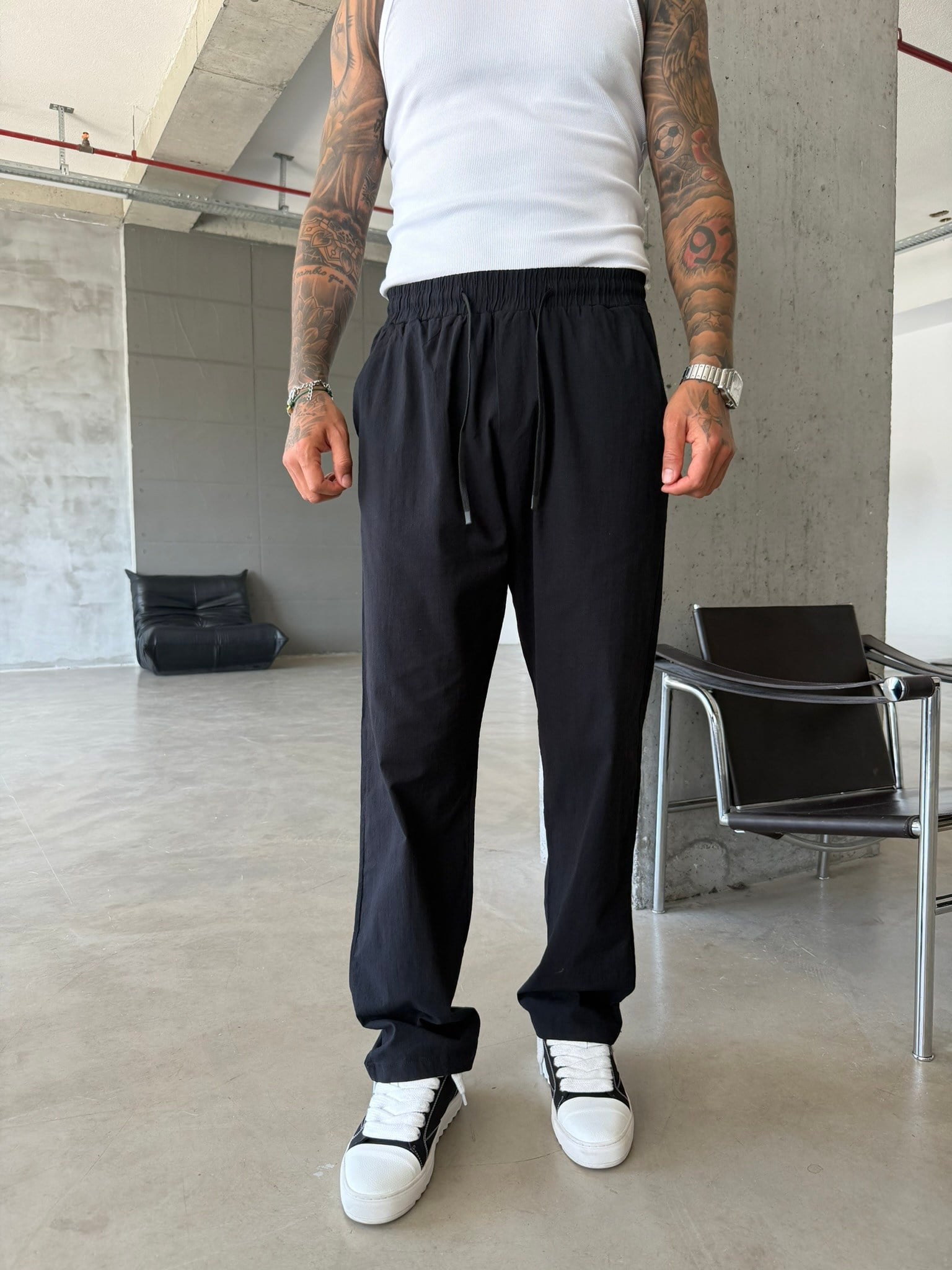 Keten Basic Pantolon - Siyah
