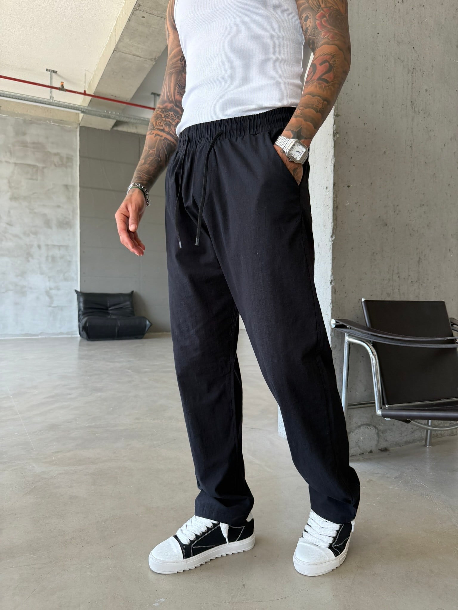 Keten Basic Pantolon - Siyah