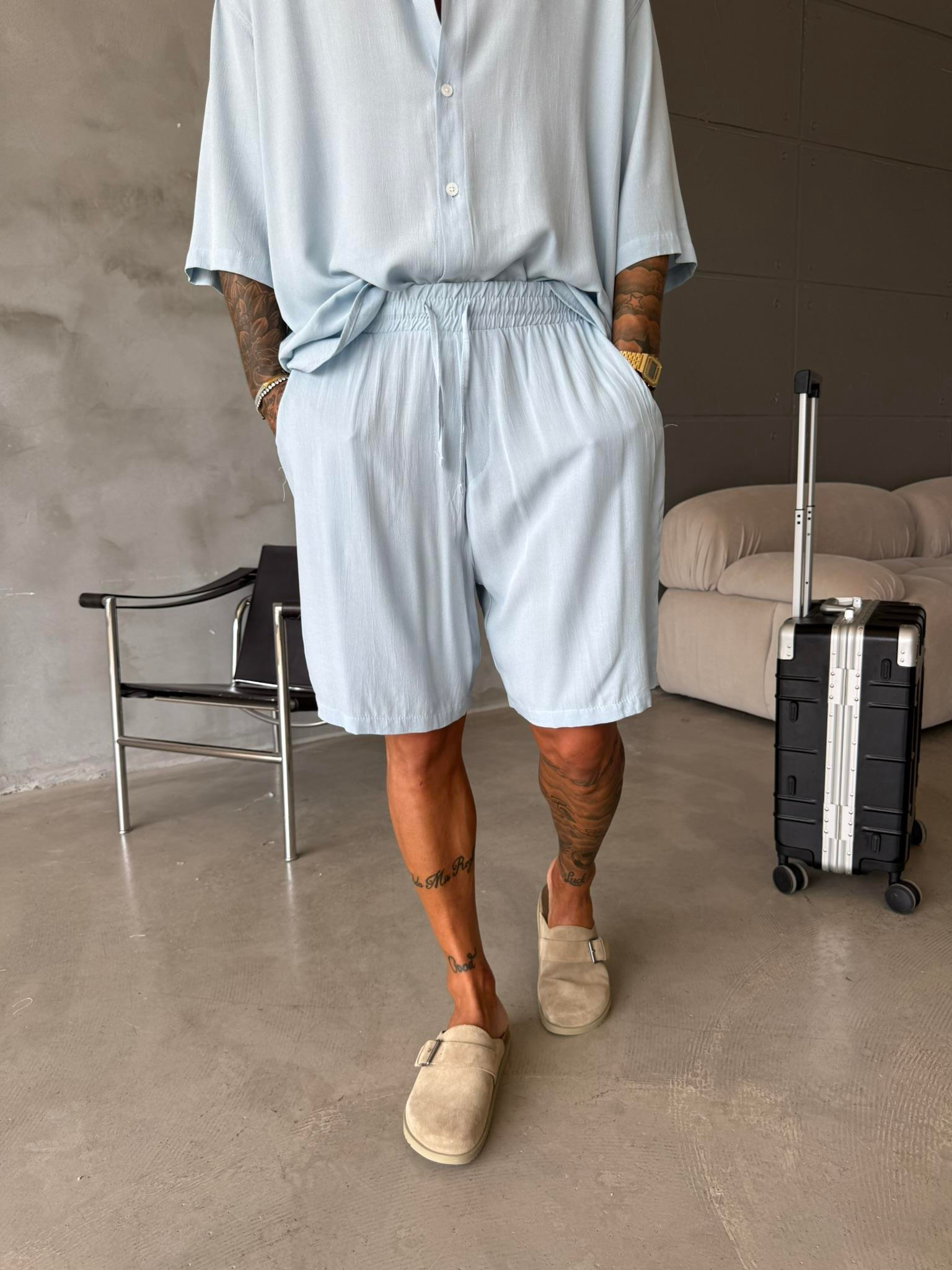 Keten Basic Şort - Mavi