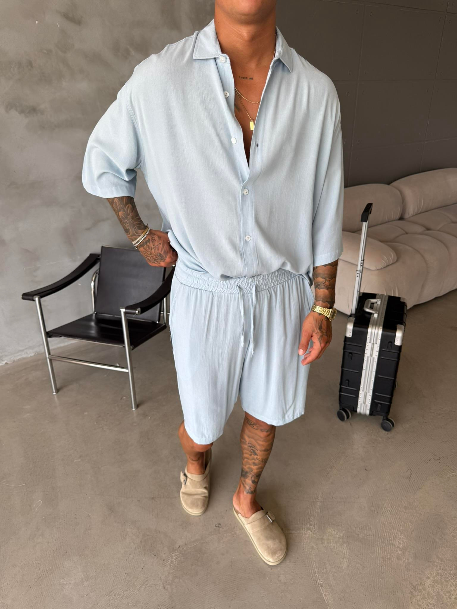 Keten Basic Şort - Mavi