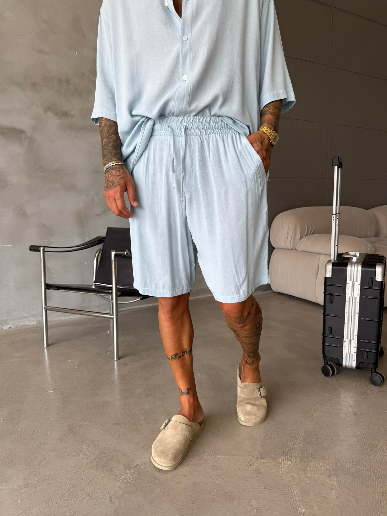 Keten Basic Şort - Mavi