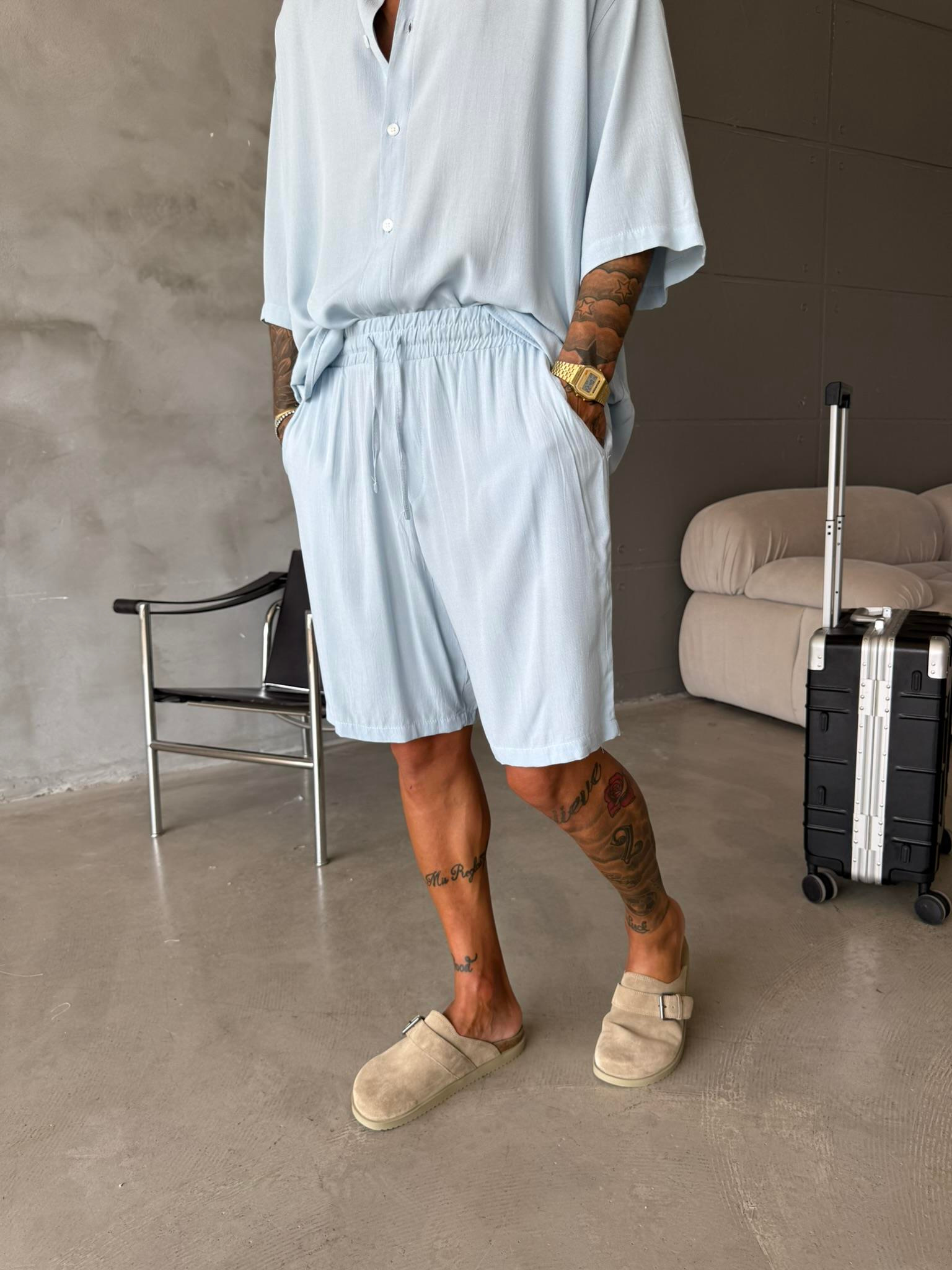 Keten Basic Şort - Mavi