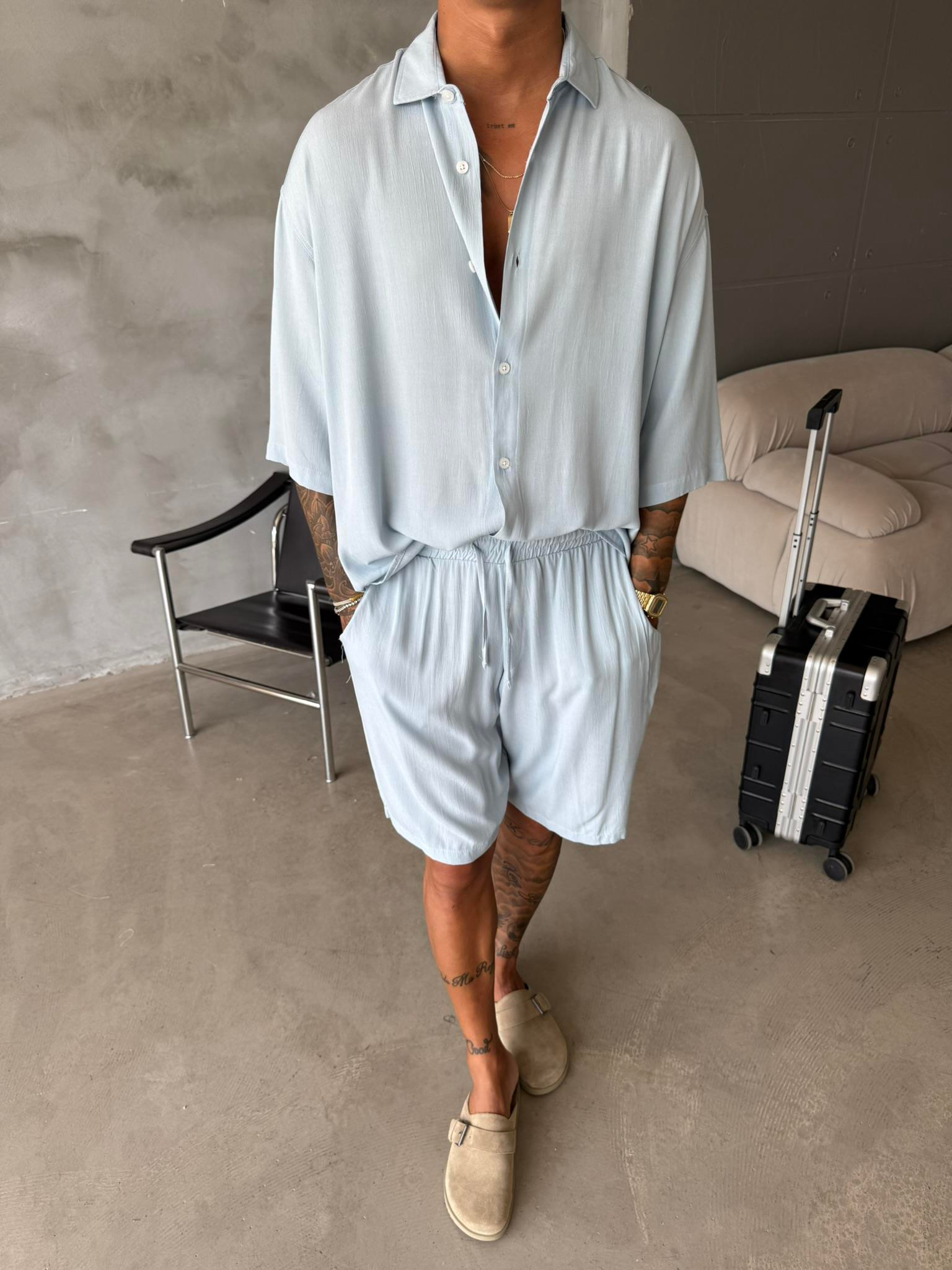 Keten Basic Şort - Mavi