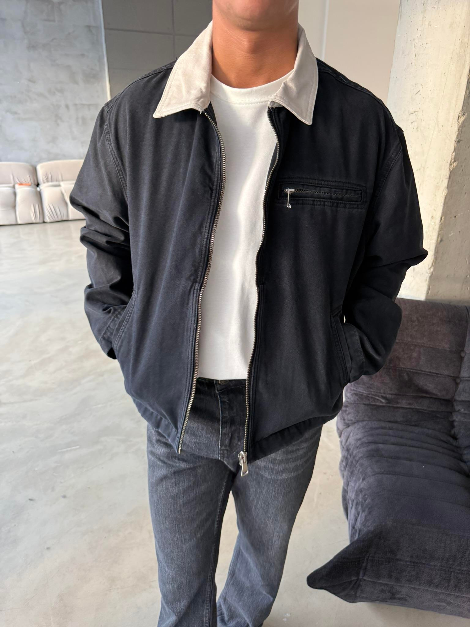 Konstrat Yaka Teknik Ceket - Siyah