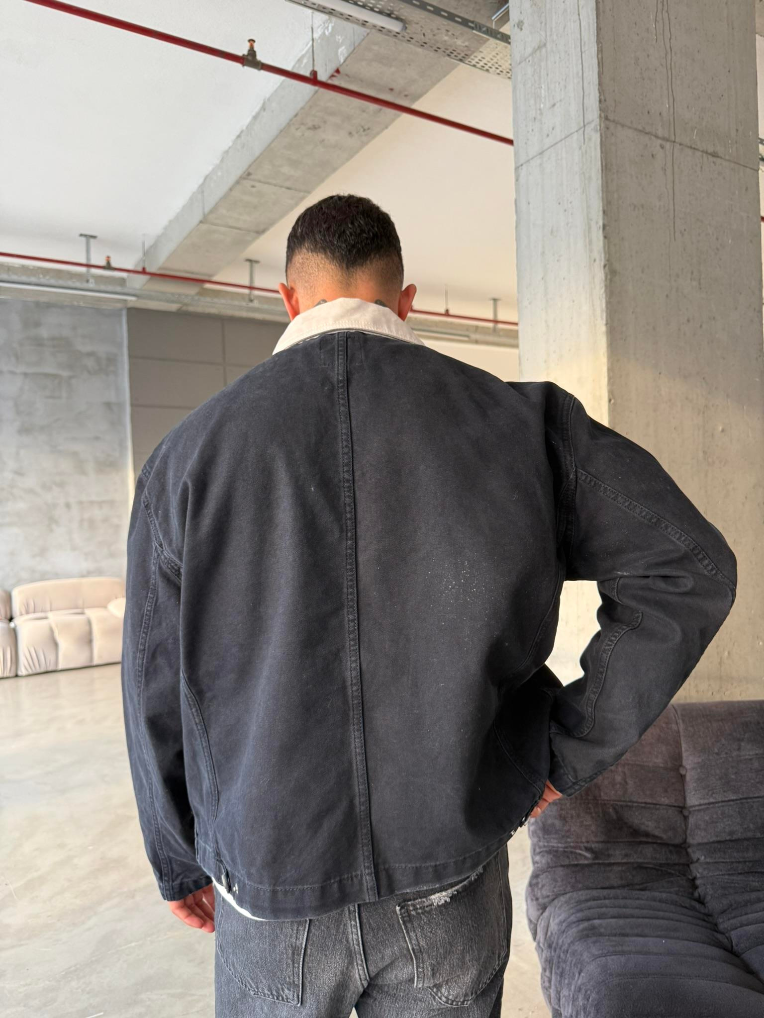 Konstrat Yaka Teknik Ceket - Siyah