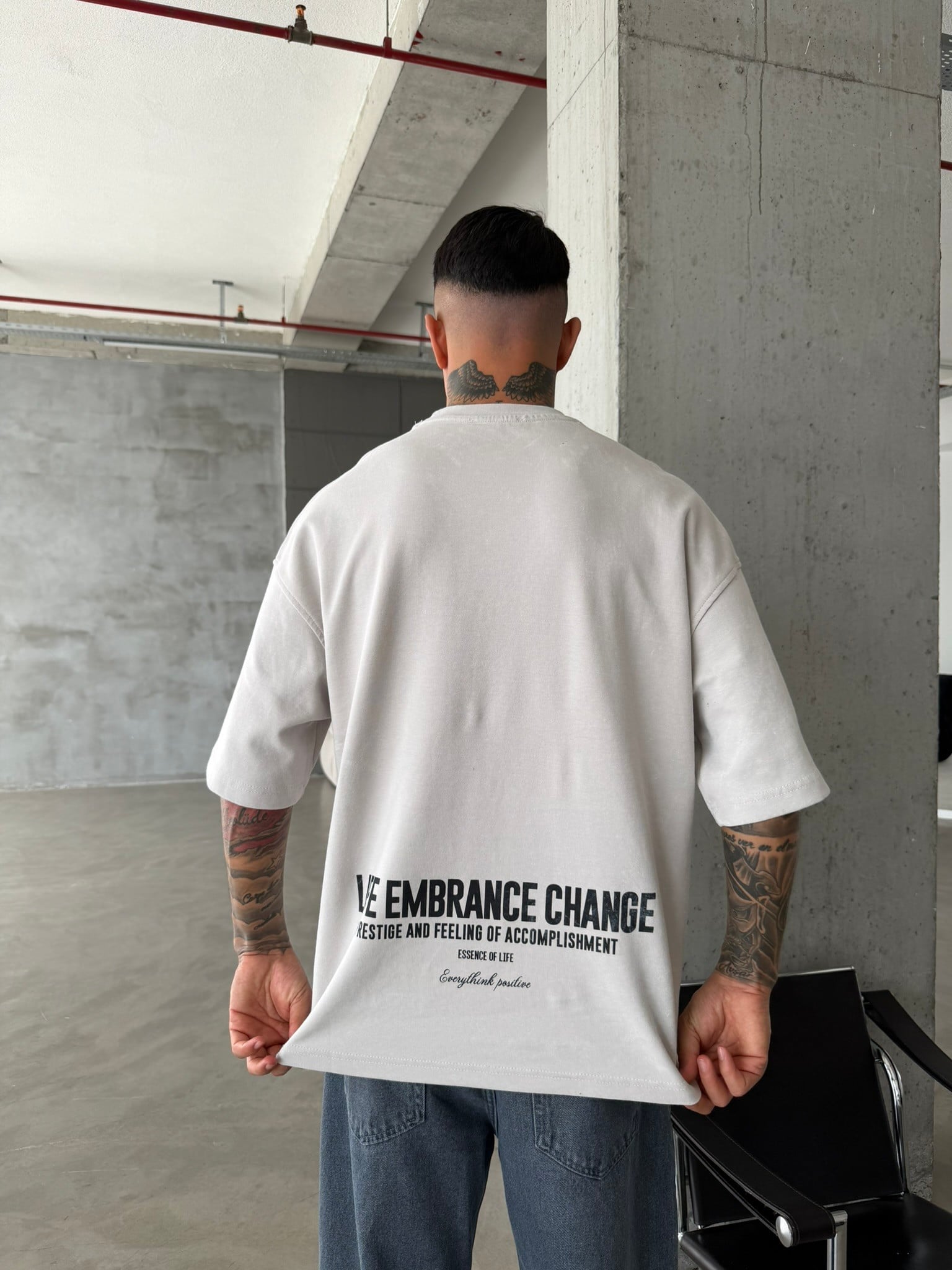 Life Embrance Change Basic T-Shirt - Gri